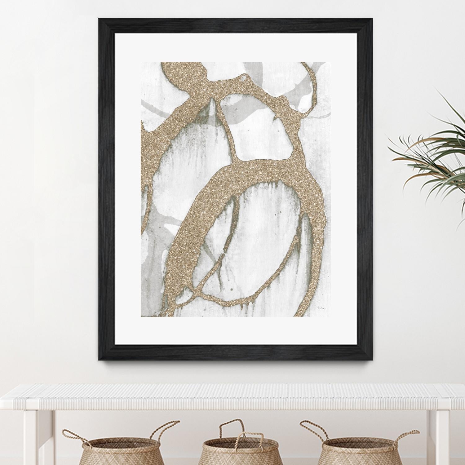 Gold Sparkle Strokes II by Megan Morris on GIANT ART - abstract