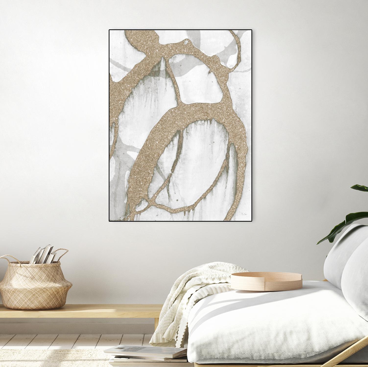 Gold Sparkle Strokes II by Megan Morris on GIANT ART - abstract