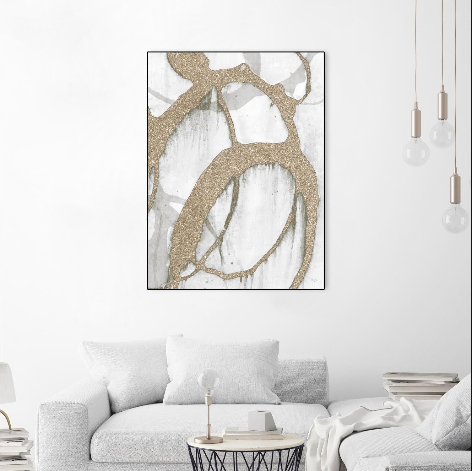 Gold Sparkle Strokes II by Megan Morris on GIANT ART - abstract