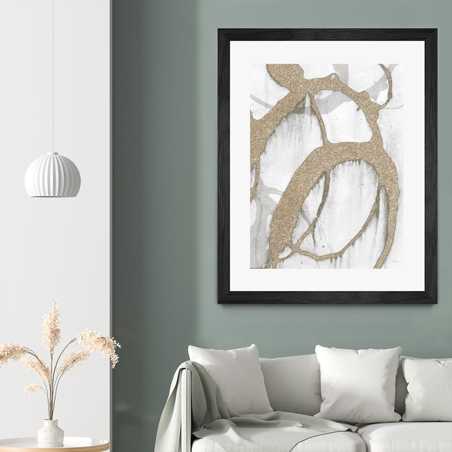 Gold Sparkle Strokes II by Megan Morris on GIANT ART - abstract