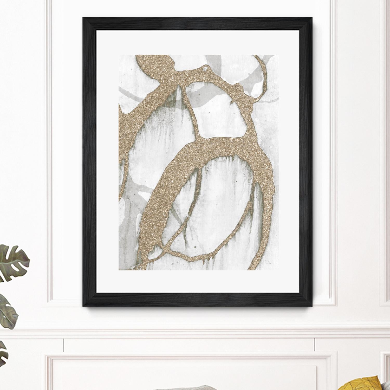 Gold Sparkle Strokes II by Megan Morris on GIANT ART - abstract