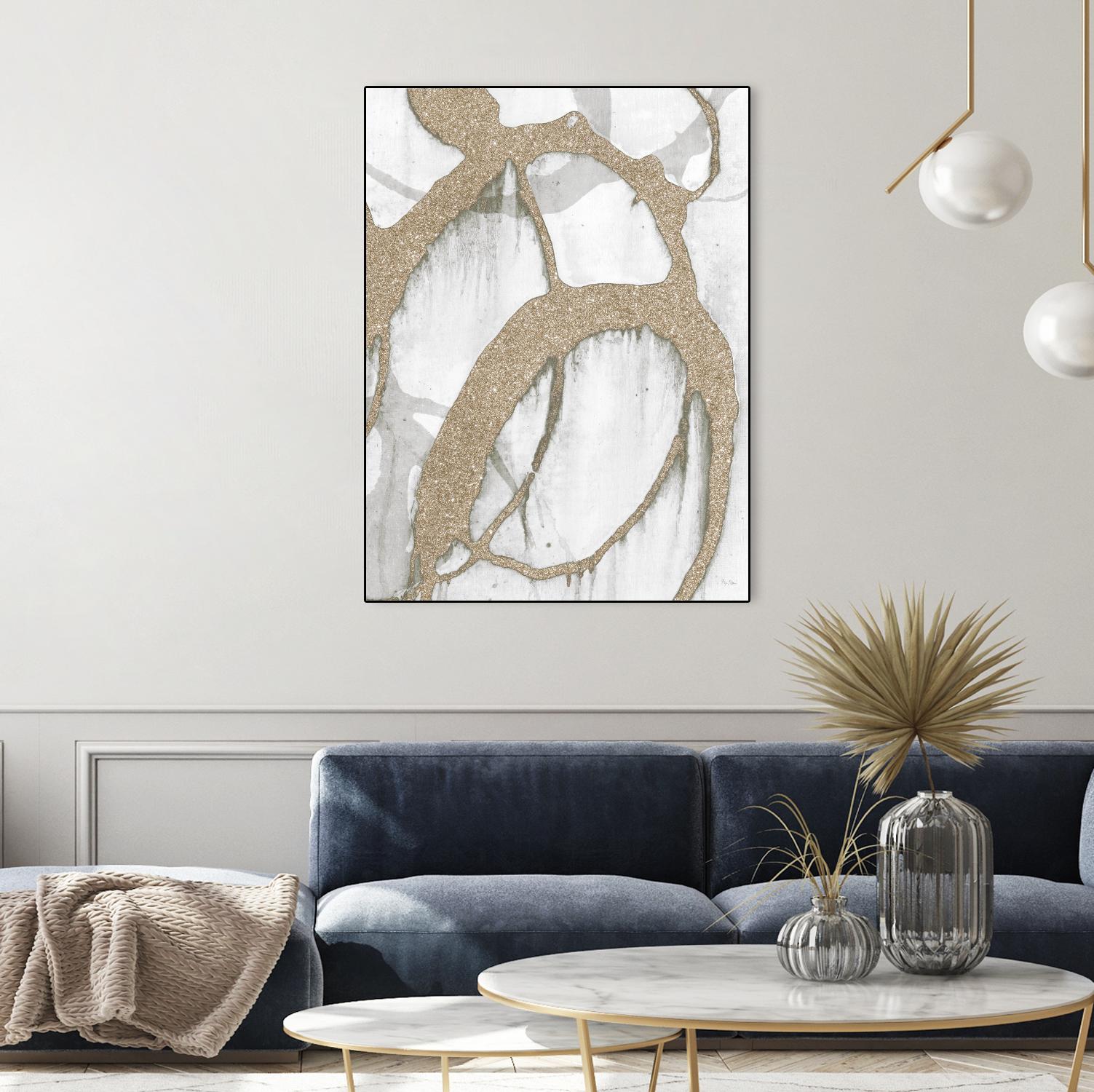 Gold Sparkle Strokes II by Megan Morris on GIANT ART - abstract