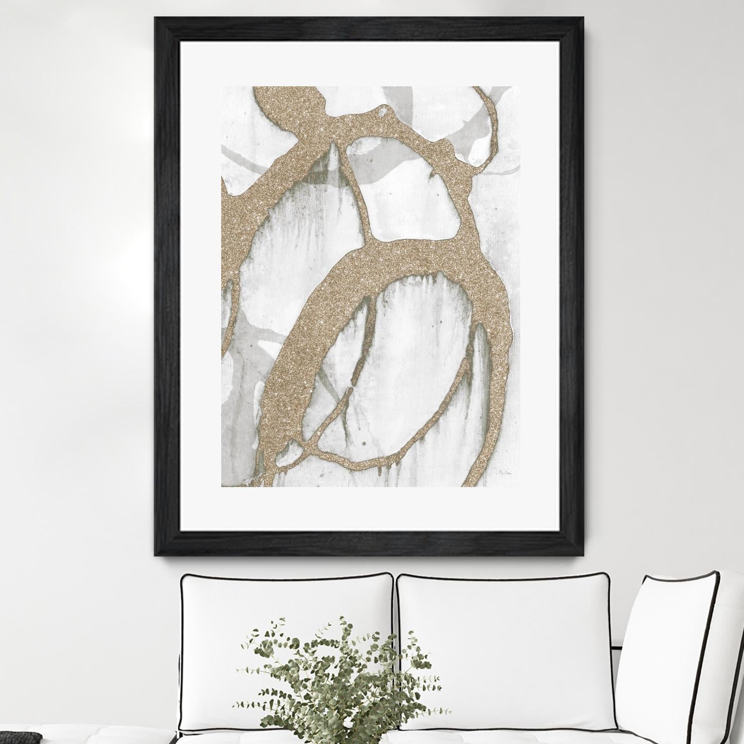 Gold Sparkle Strokes II by Megan Morris on GIANT ART - abstract