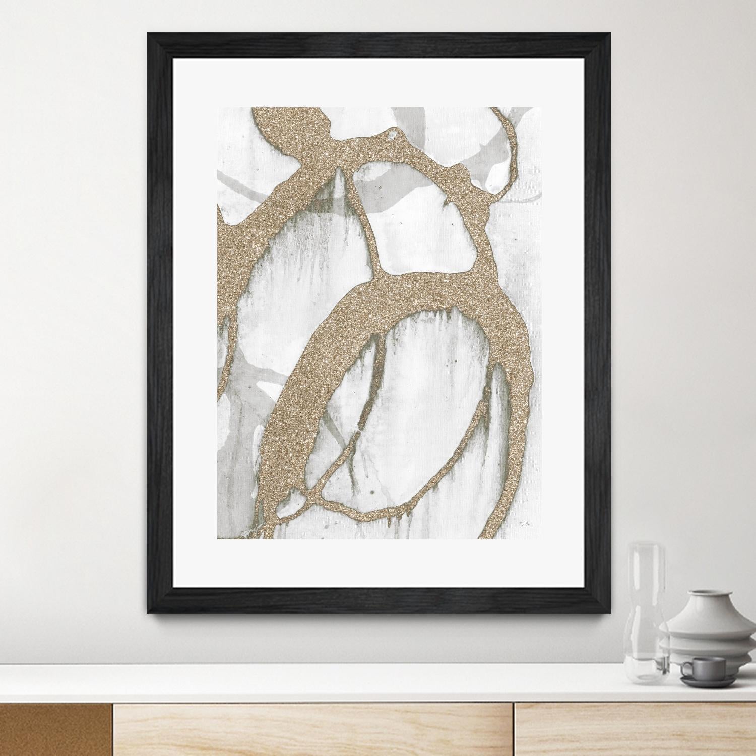 Gold Sparkle Strokes II by Megan Morris on GIANT ART - abstract