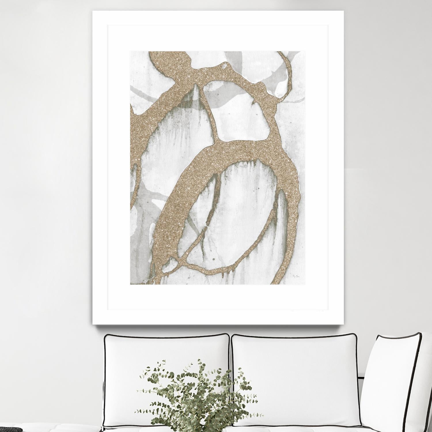 Gold Sparkle Strokes II by Megan Morris on GIANT ART - abstract