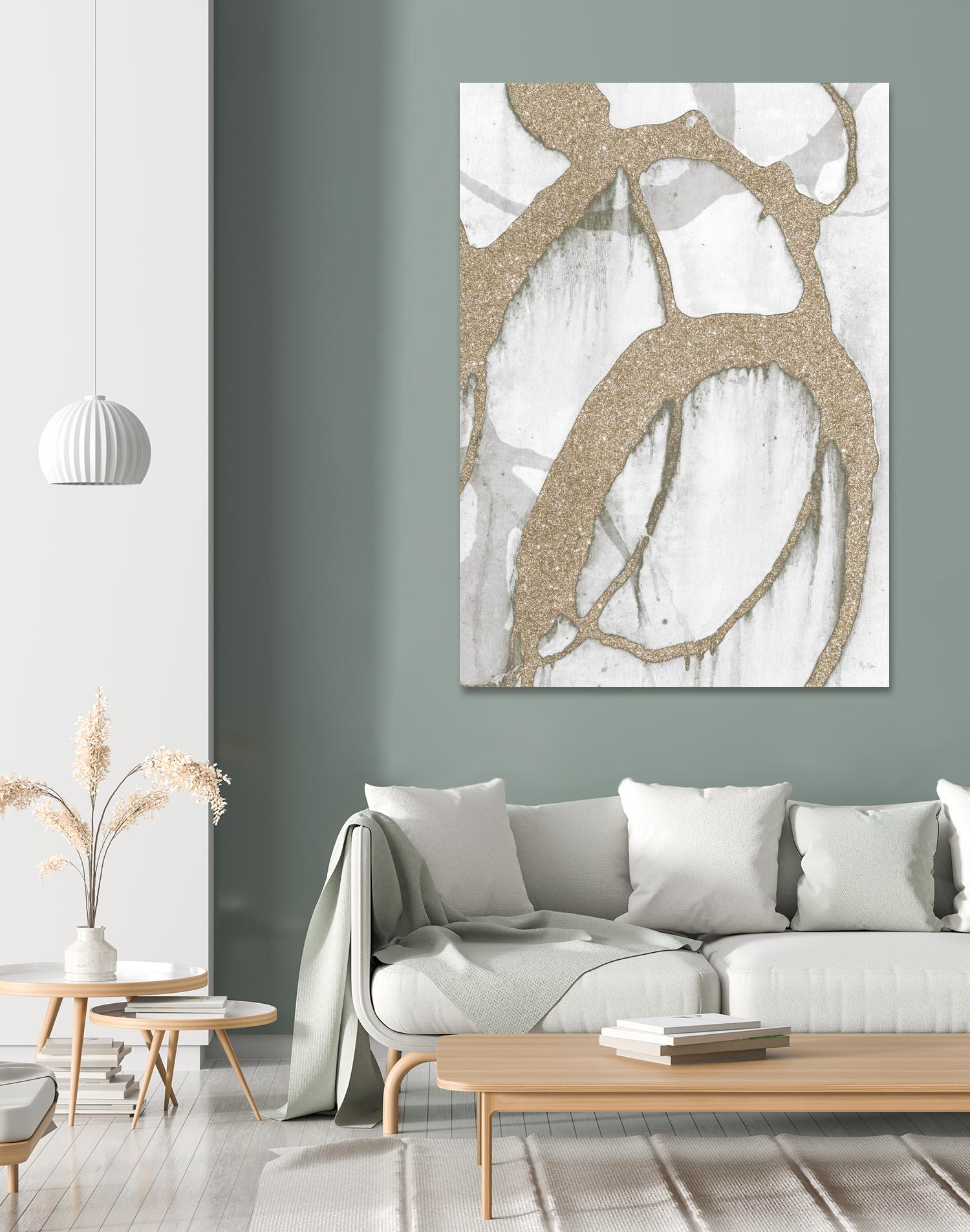 Gold Sparkle Strokes II by Megan Morris on GIANT ART - abstract