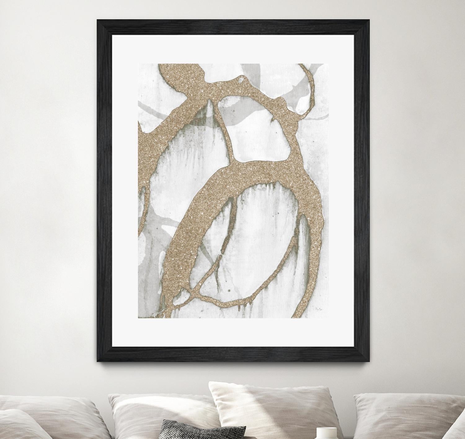 Gold Sparkle Strokes II by Megan Morris on GIANT ART - abstract