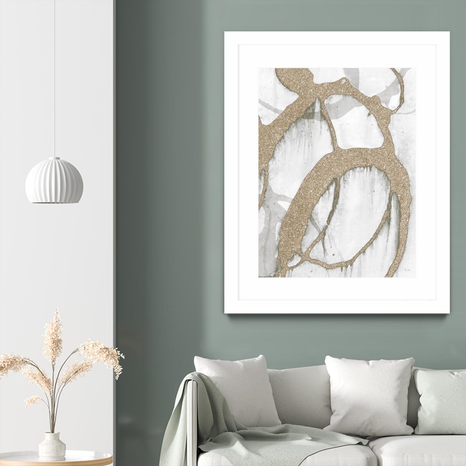 Gold Sparkle Strokes II by Megan Morris on GIANT ART - abstract