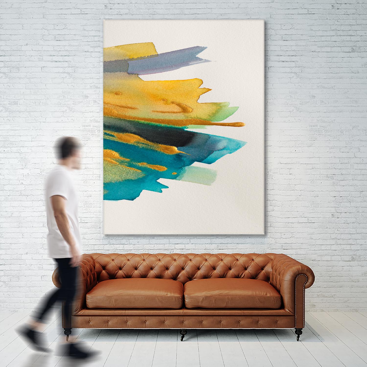 Amber Gold Vertical II by Lanie Loreth on GIANT ART - gold abstract