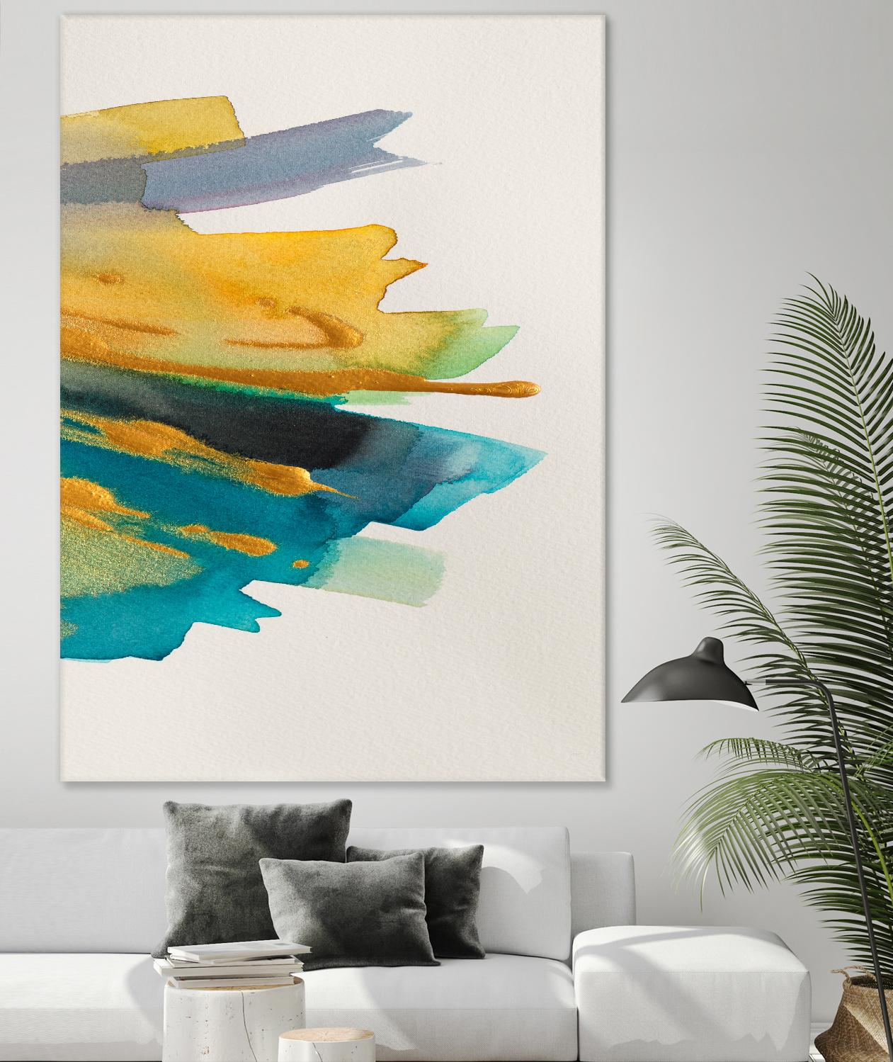 Amber Gold Vertical II by Lanie Loreth on GIANT ART - gold abstract