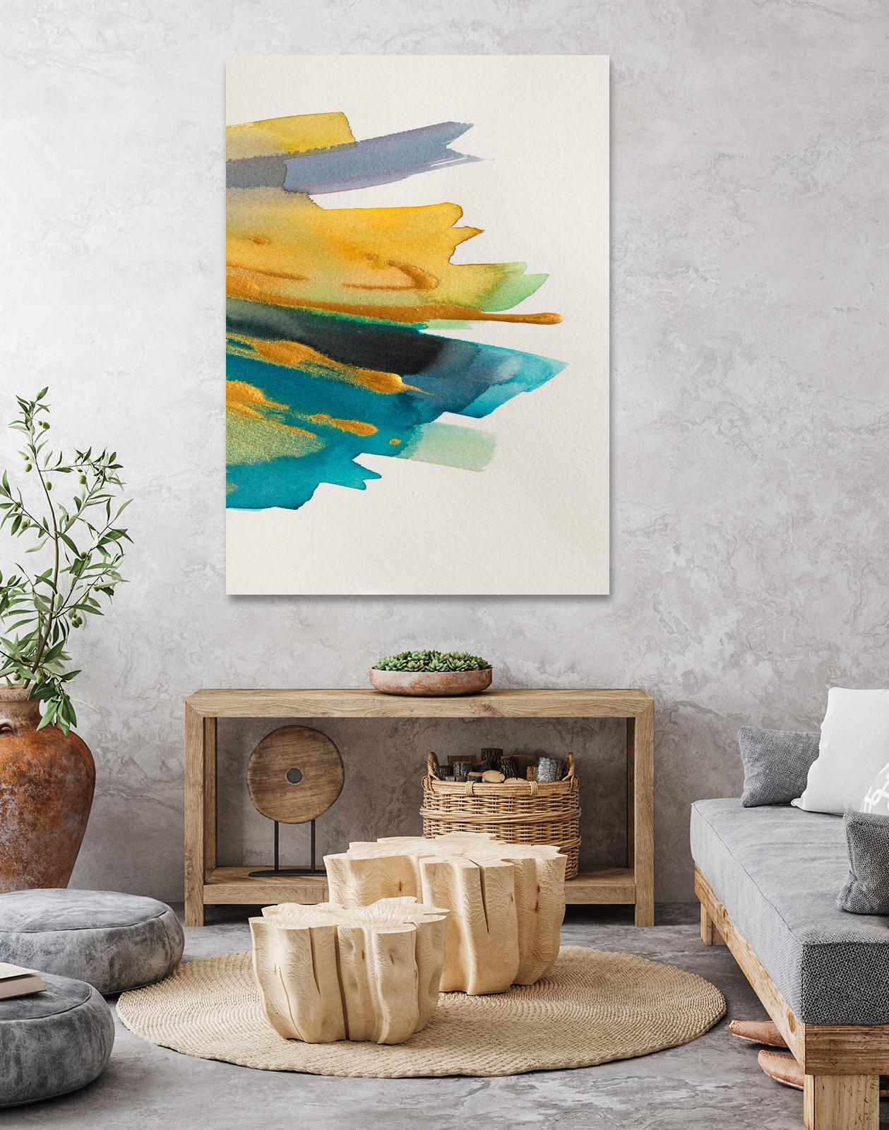 Amber Gold Vertical II by Lanie Loreth on GIANT ART - gold abstract