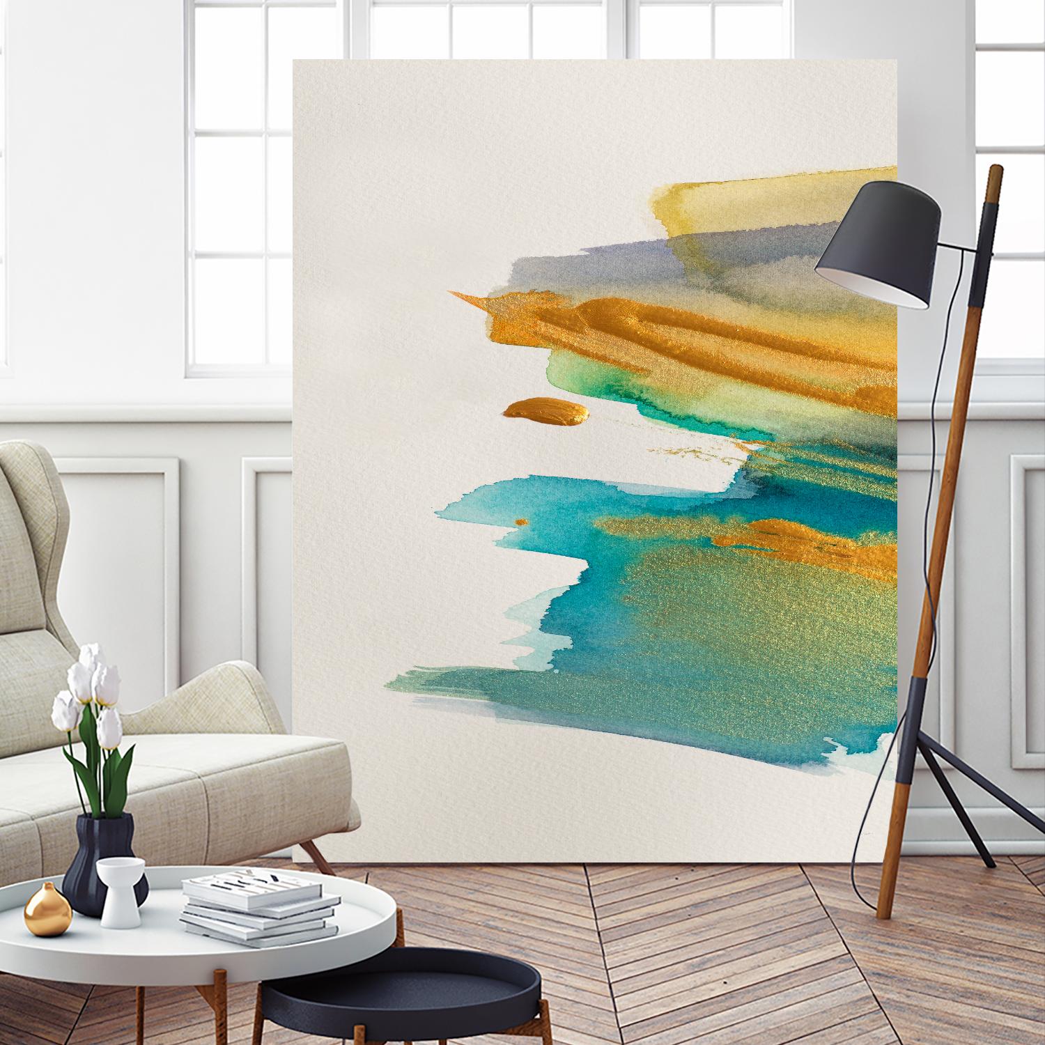 Amber Gold Vertical I by Lanie Loreth on GIANT ART - gold abstract