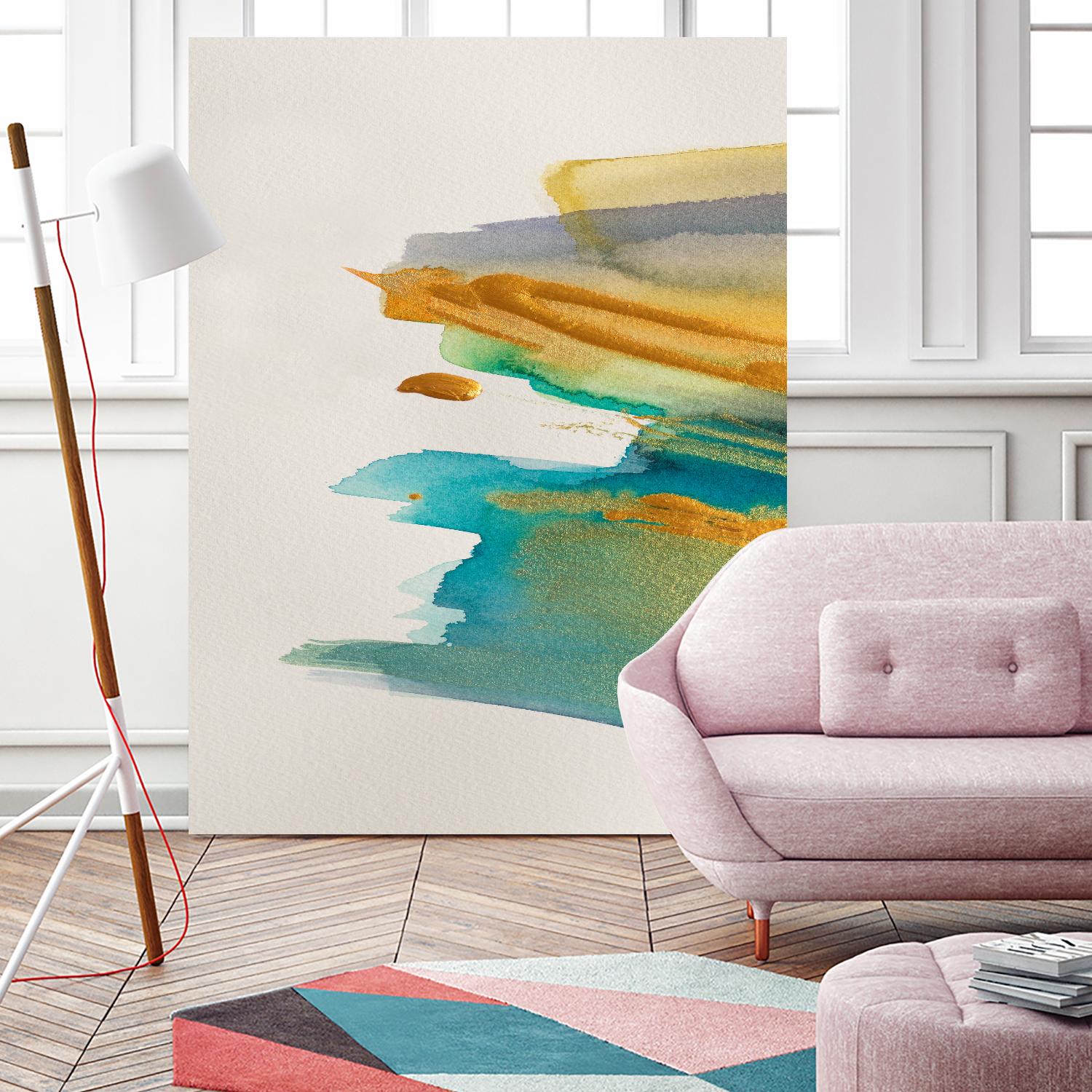 Amber Gold Vertical I by Lanie Loreth on GIANT ART - gold abstract