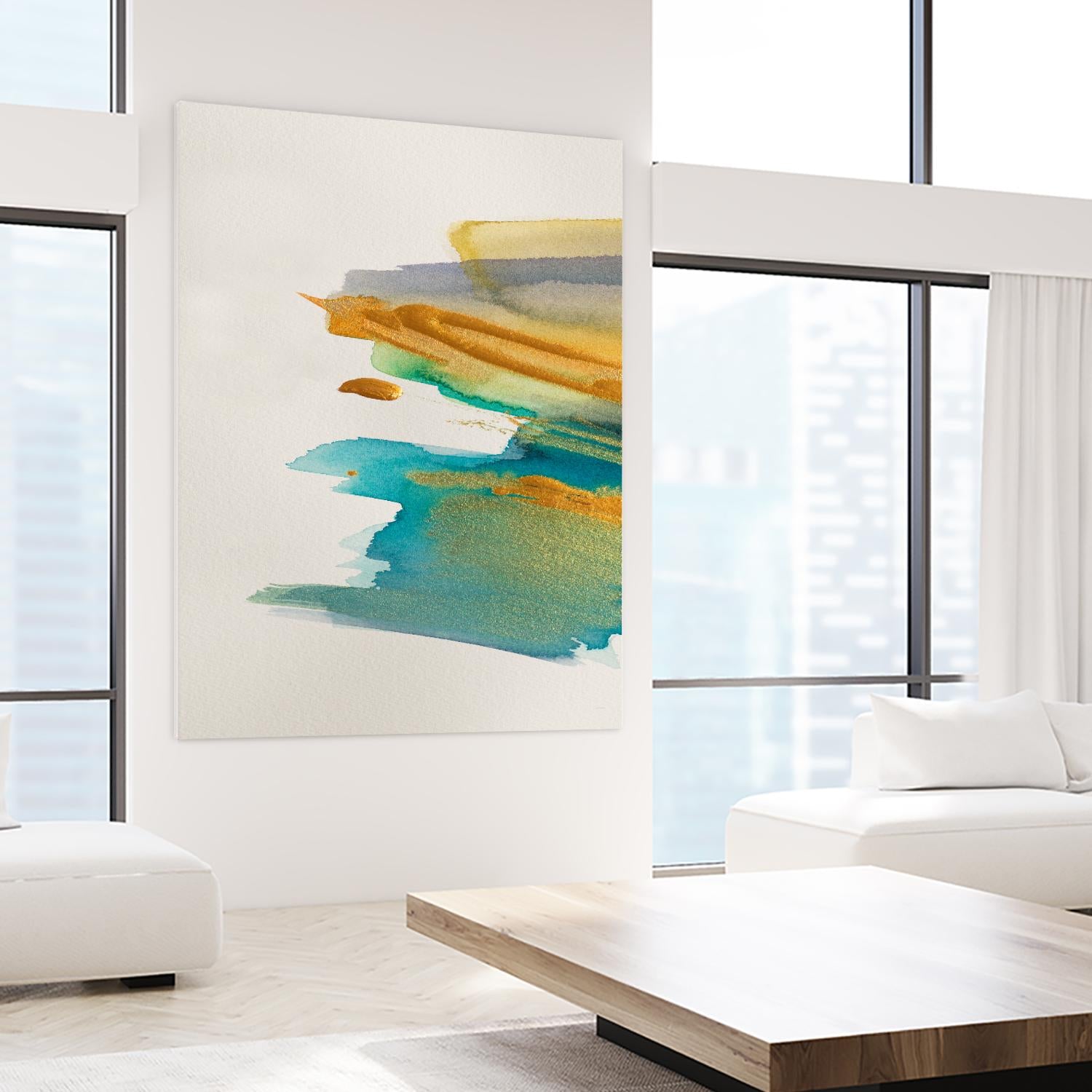 Amber Gold Vertical I by Lanie Loreth on GIANT ART - gold abstract