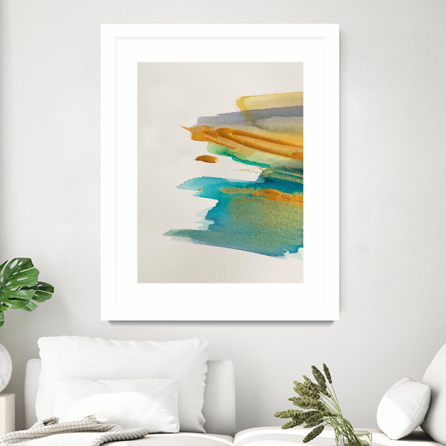 Amber Gold Vertical I by Lanie Loreth on GIANT ART - gold abstract