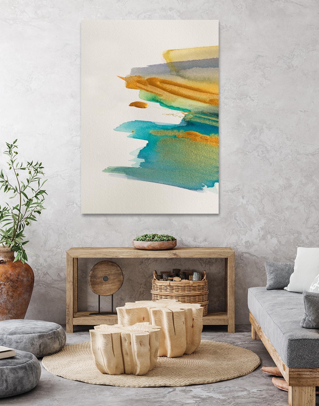 Amber Gold Vertical I by Lanie Loreth on GIANT ART - gold abstract