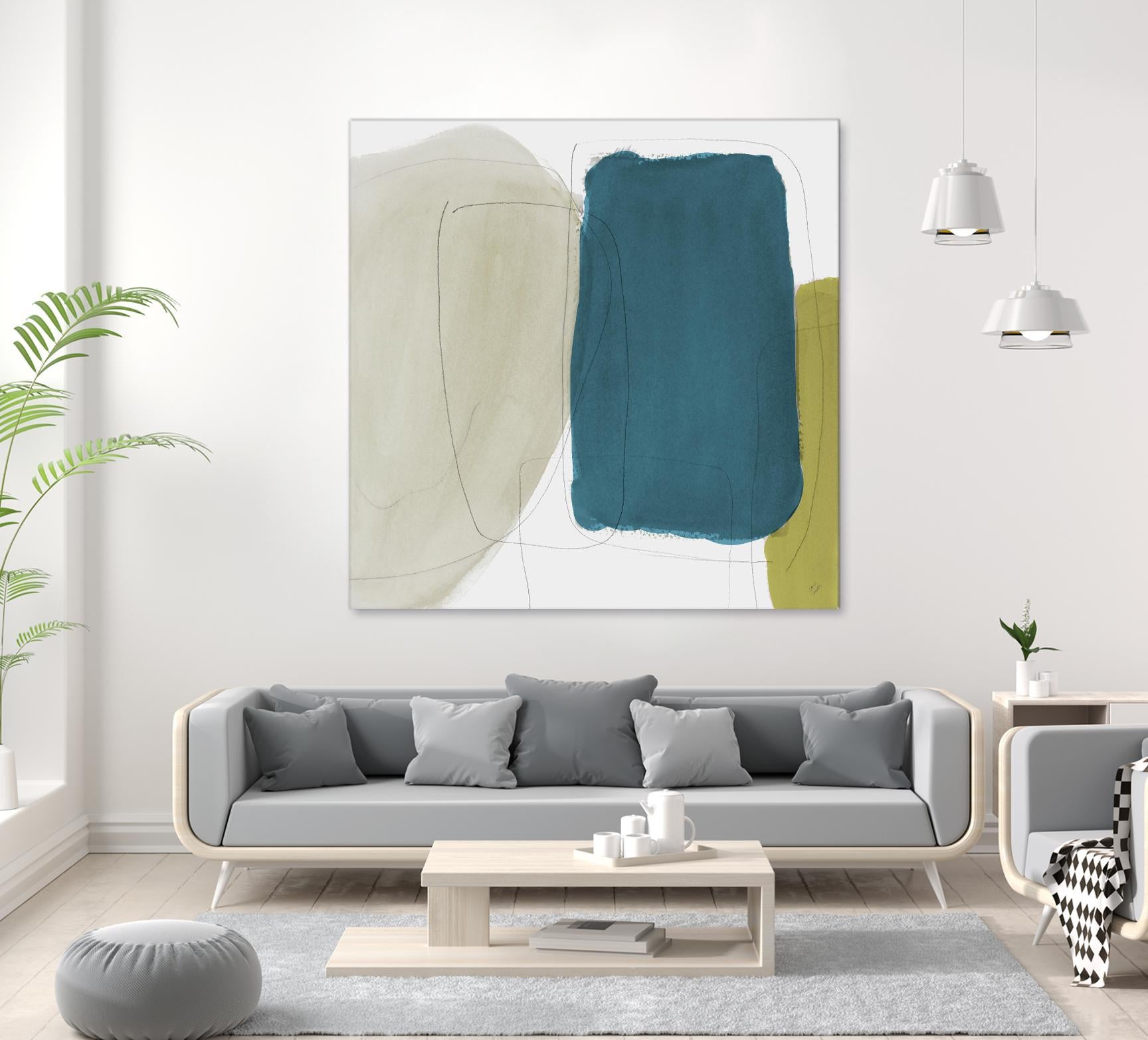 Beige And Navy Abstract by Lanie Loreth on GIANT ART - abstract