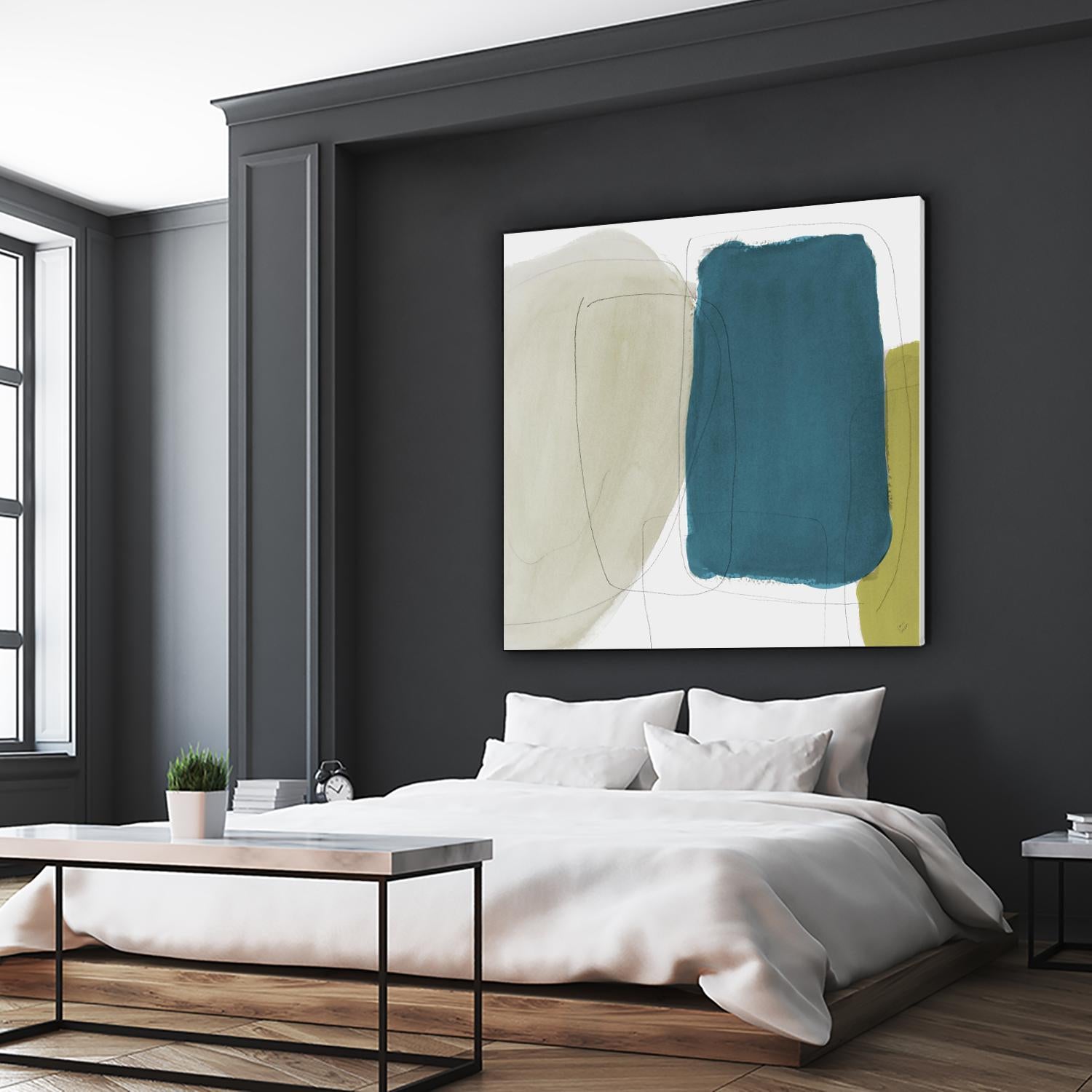 Beige And Navy Abstract by Lanie Loreth on GIANT ART - abstract