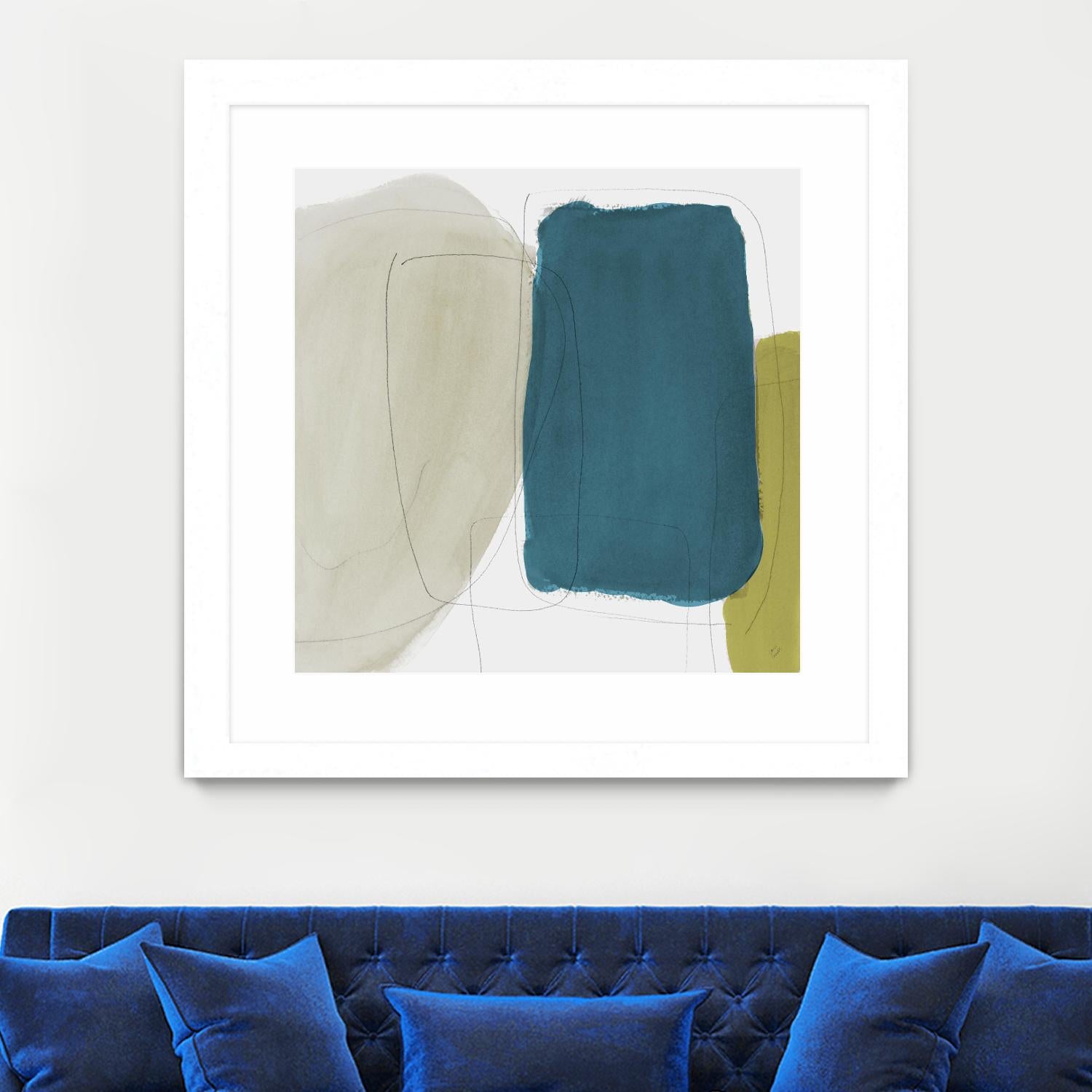 Beige And Navy Abstract by Lanie Loreth on GIANT ART - abstract