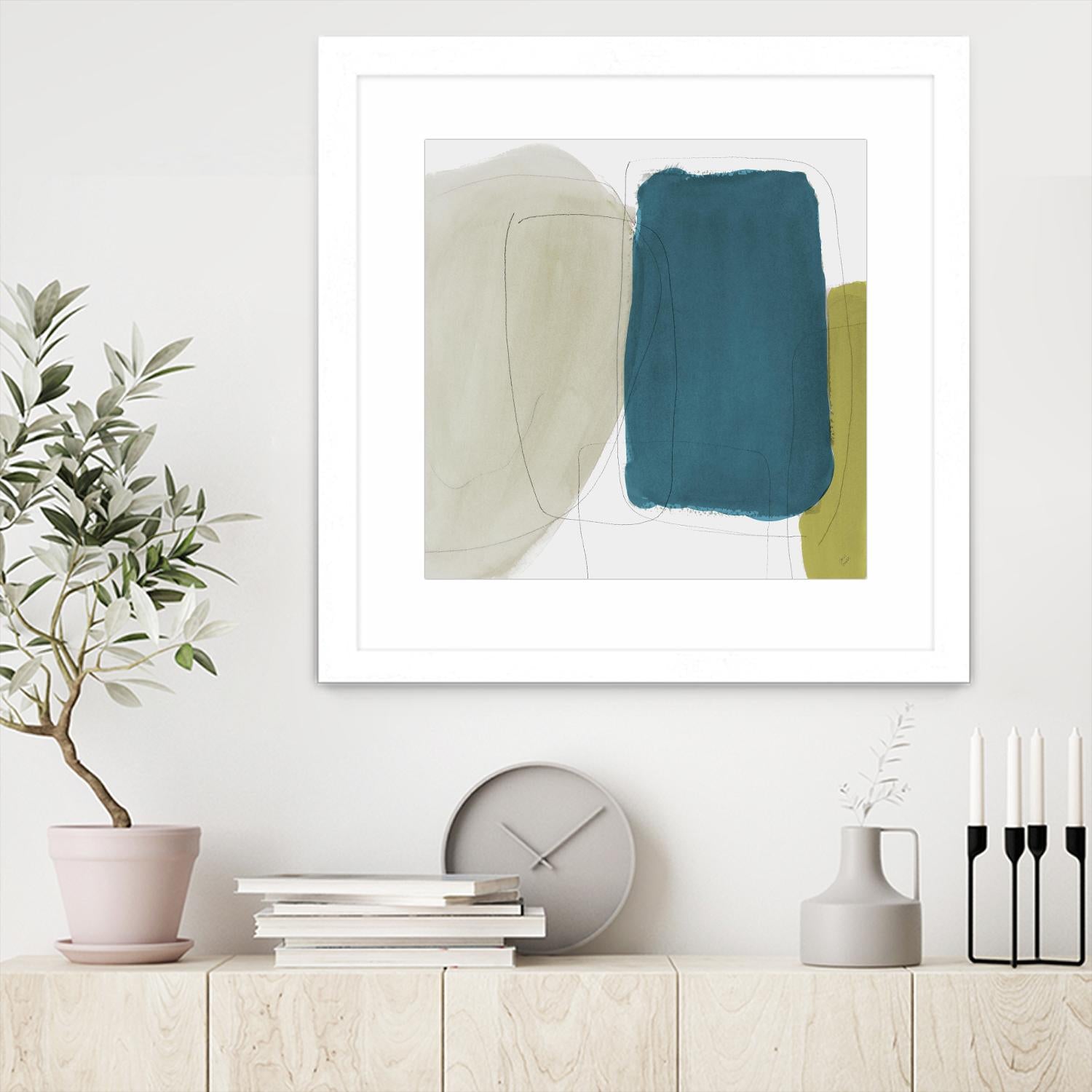Beige And Navy Abstract by Lanie Loreth on GIANT ART - abstract