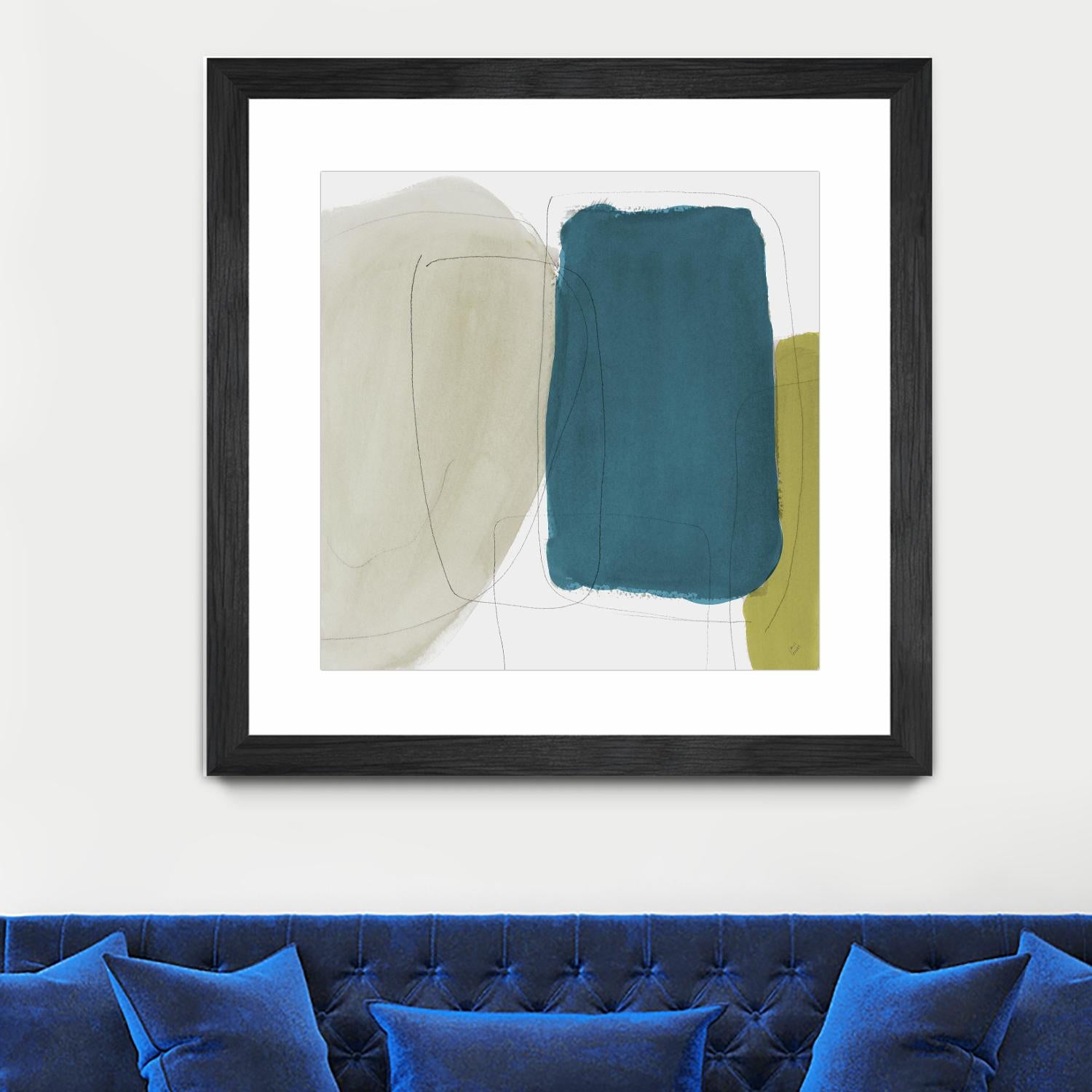 Beige And Navy Abstract by Lanie Loreth on GIANT ART - abstract