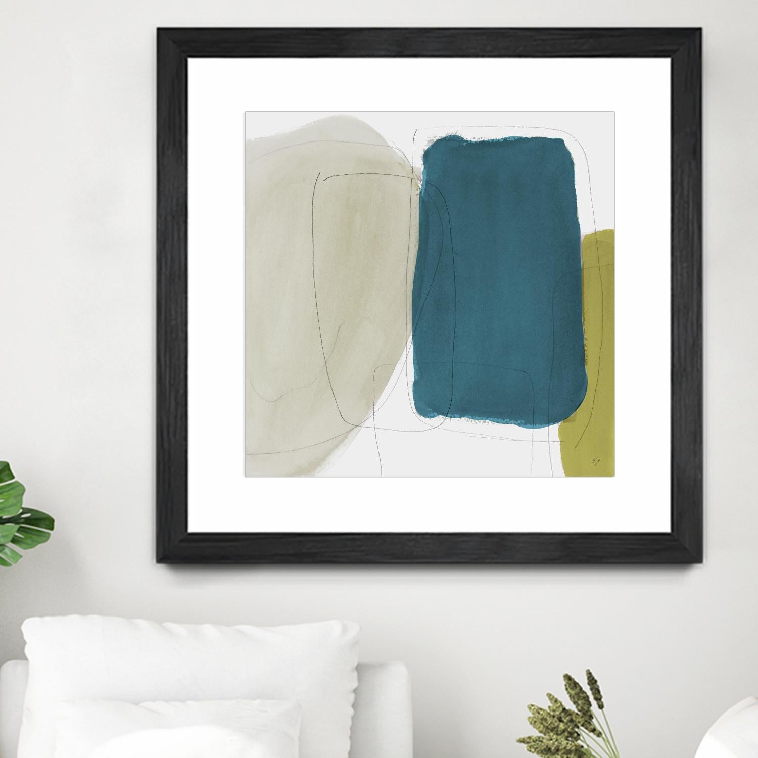 Beige And Navy Abstract by Lanie Loreth on GIANT ART - abstract