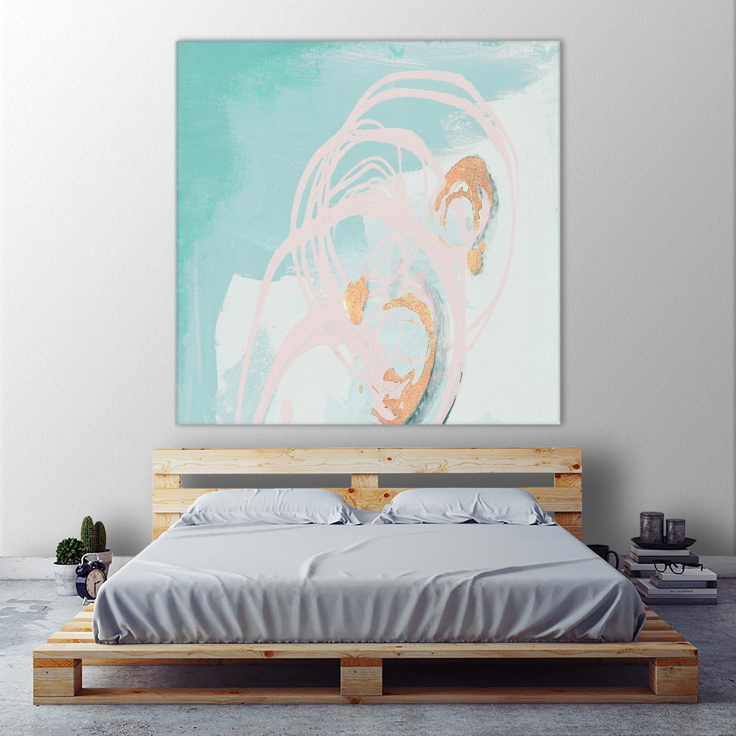 Spring Breeze Pink & Turquoise I by Patricia Pinto on GIANT ART - turquoise abstract