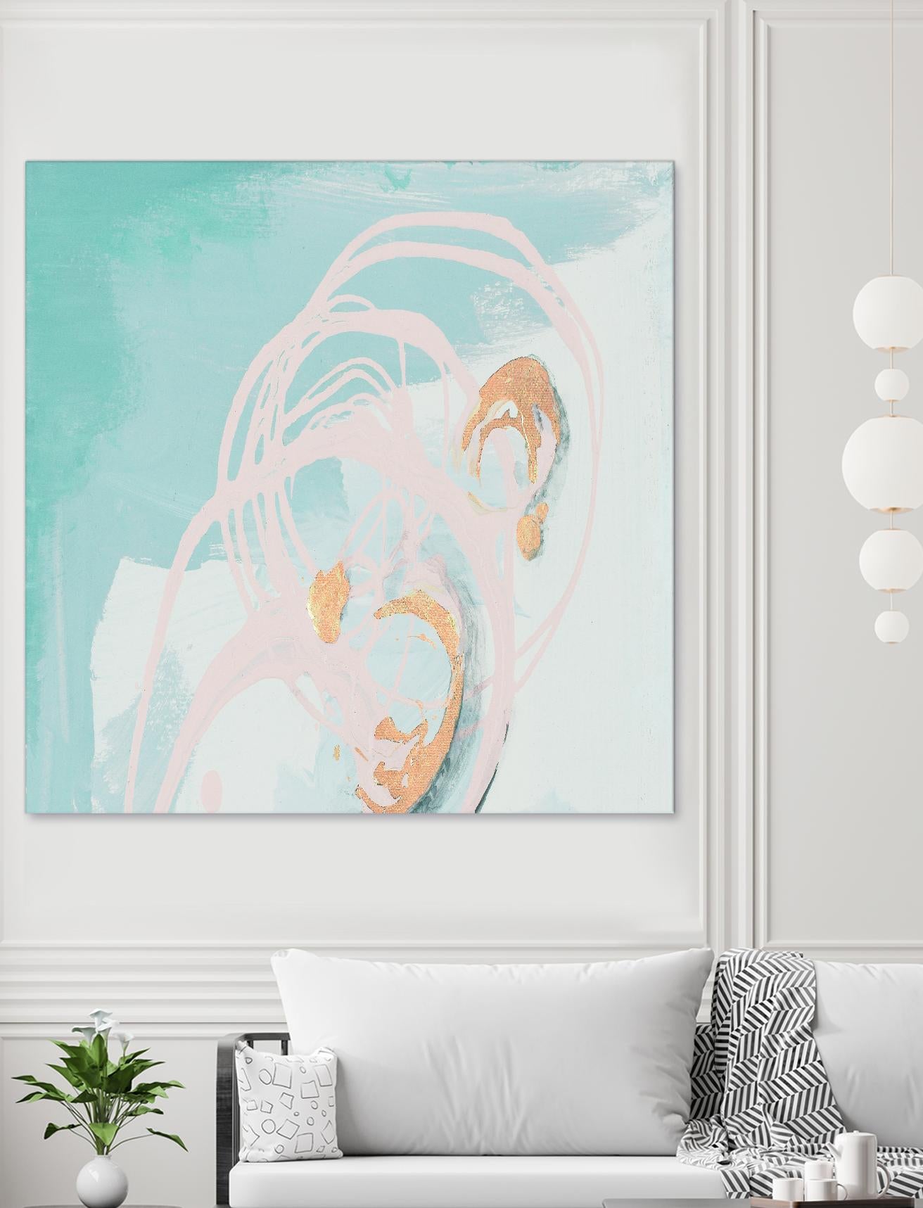 Spring Breeze Pink & Turquoise I by Patricia Pinto on GIANT ART - turquoise abstract