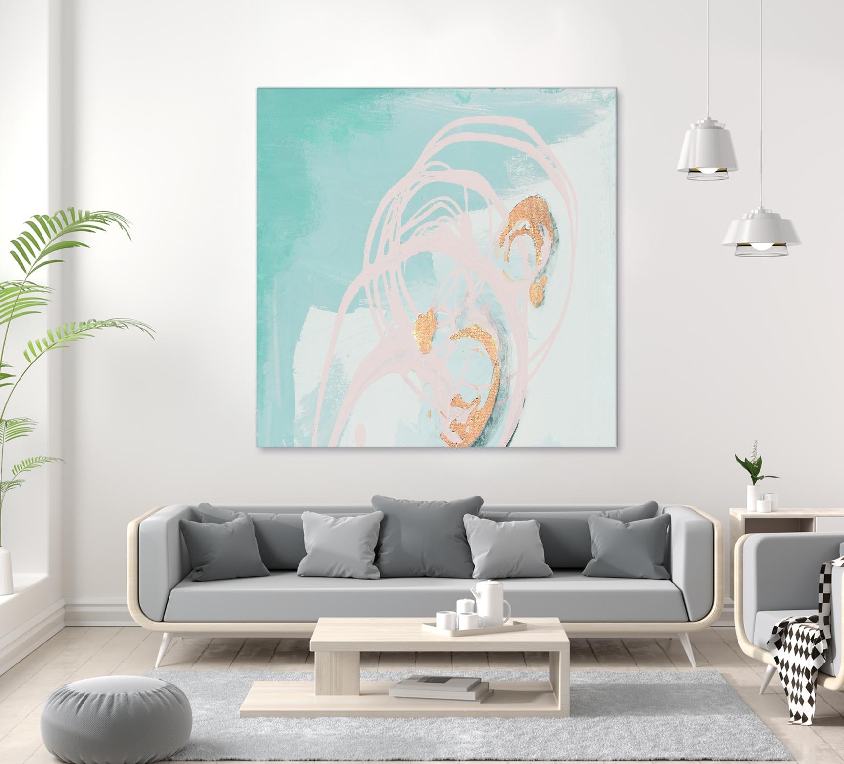 Spring Breeze Pink & Turquoise I by Patricia Pinto on GIANT ART - turquoise abstract