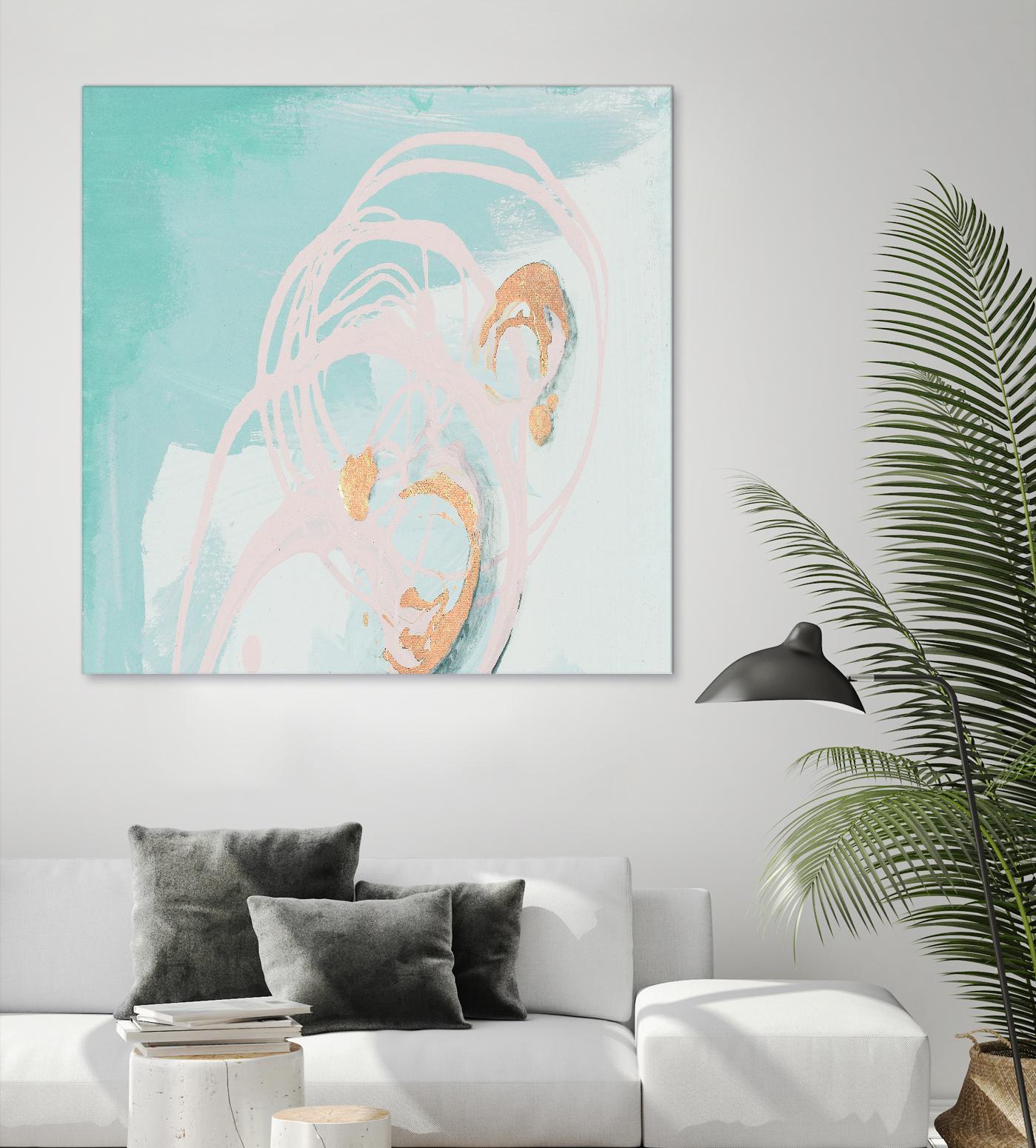 Spring Breeze Pink & Turquoise I by Patricia Pinto on GIANT ART - turquoise abstract