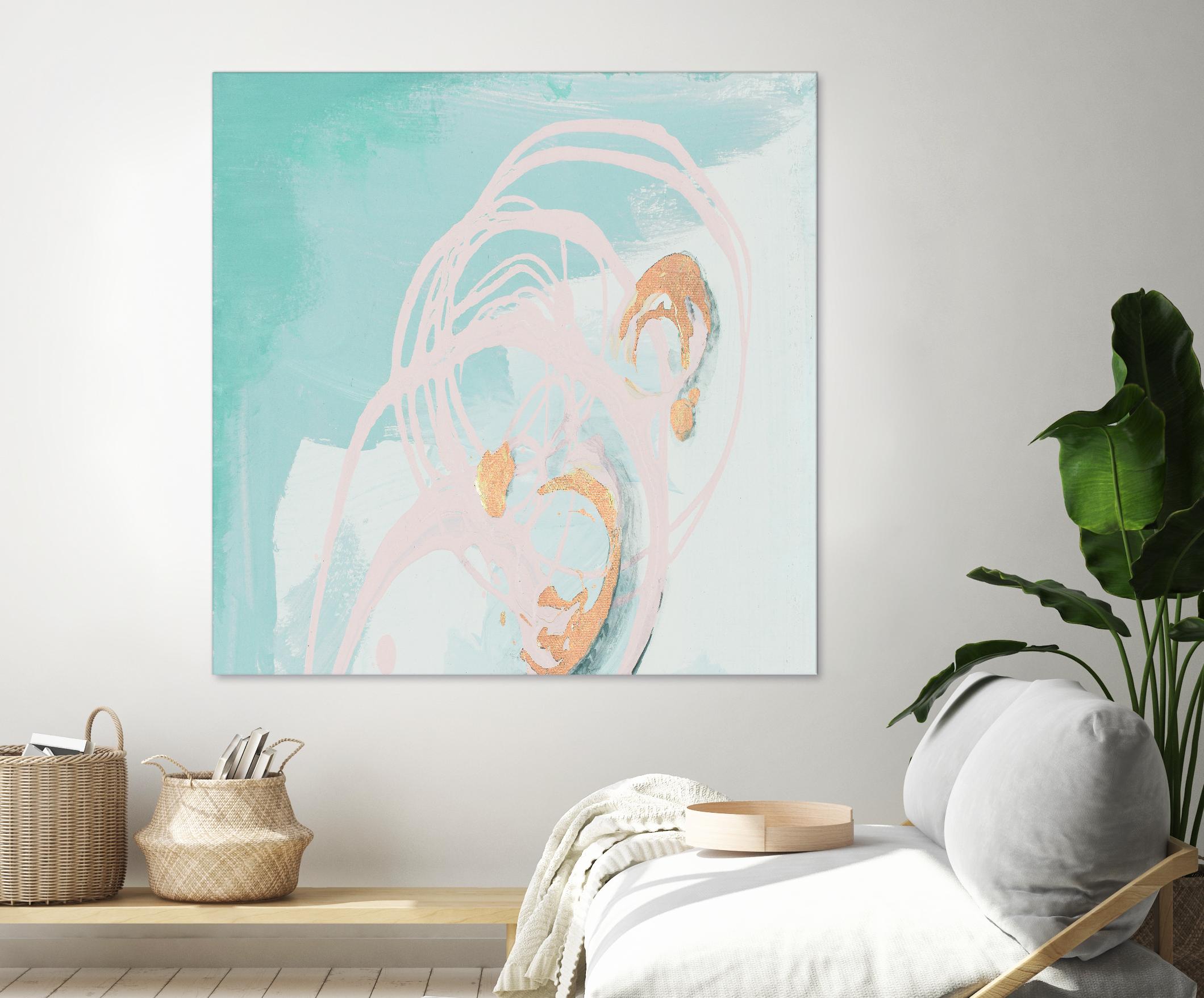 Spring Breeze Pink & Turquoise I by Patricia Pinto on GIANT ART - turquoise abstract