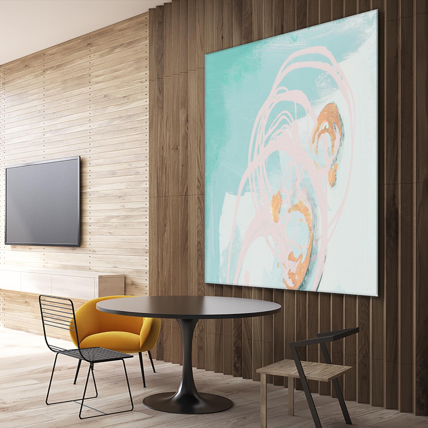 Spring Breeze Pink & Turquoise I by Patricia Pinto on GIANT ART - turquoise abstract