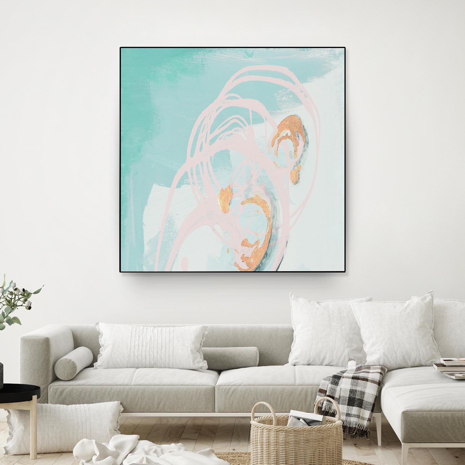 Spring Breeze Pink & Turquoise I by Patricia Pinto on GIANT ART - turquoise abstract