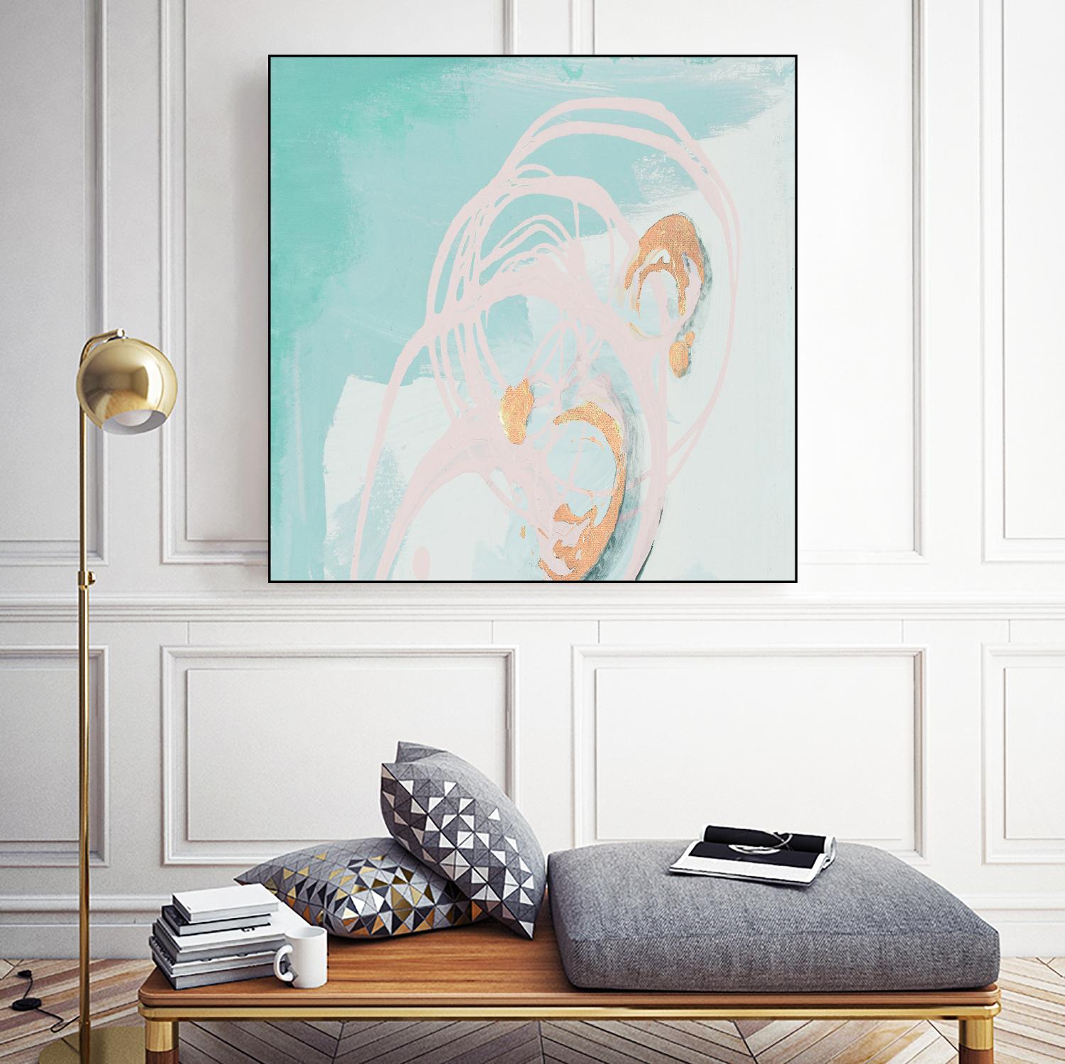 Spring Breeze Pink & Turquoise I by Patricia Pinto on GIANT ART - turquoise abstract