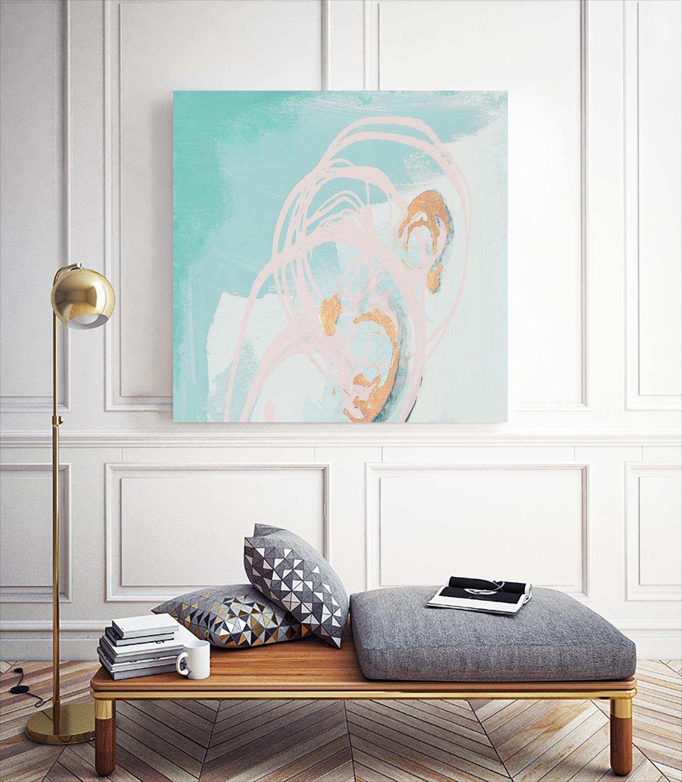 Spring Breeze Pink & Turquoise I by Patricia Pinto on GIANT ART - turquoise abstract