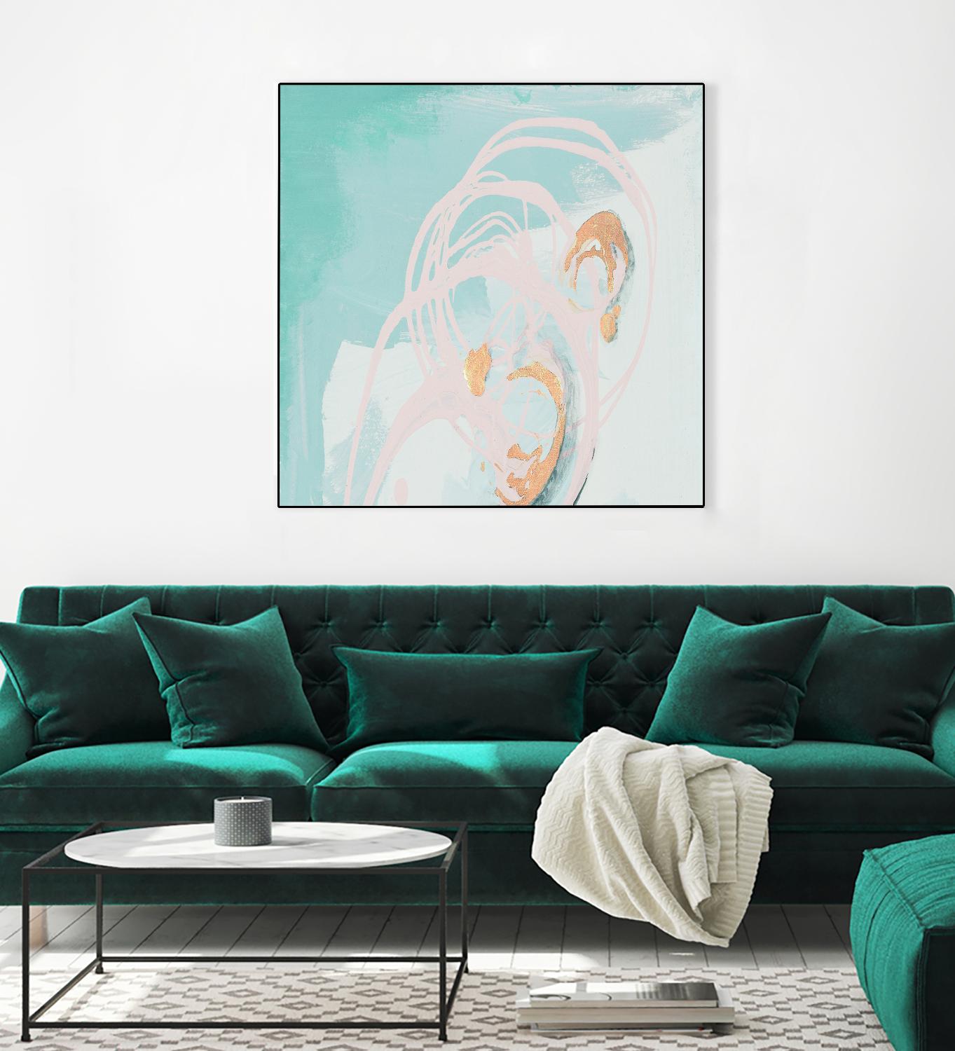 Spring Breeze Pink & Turquoise I by Patricia Pinto on GIANT ART - turquoise abstract