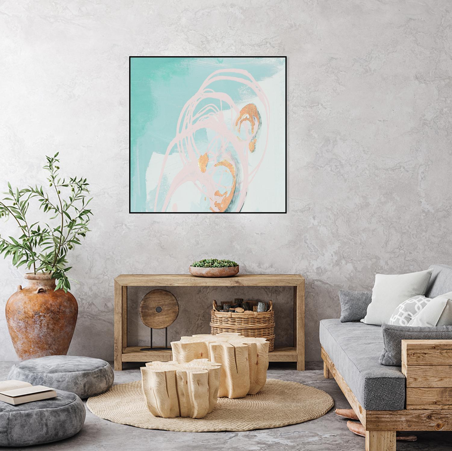 Spring Breeze Pink & Turquoise I by Patricia Pinto on GIANT ART - turquoise abstract