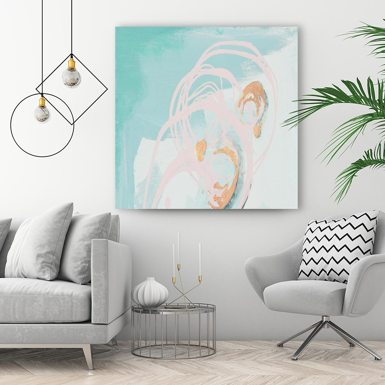 Spring Breeze Pink & Turquoise I by Patricia Pinto on GIANT ART - turquoise abstract