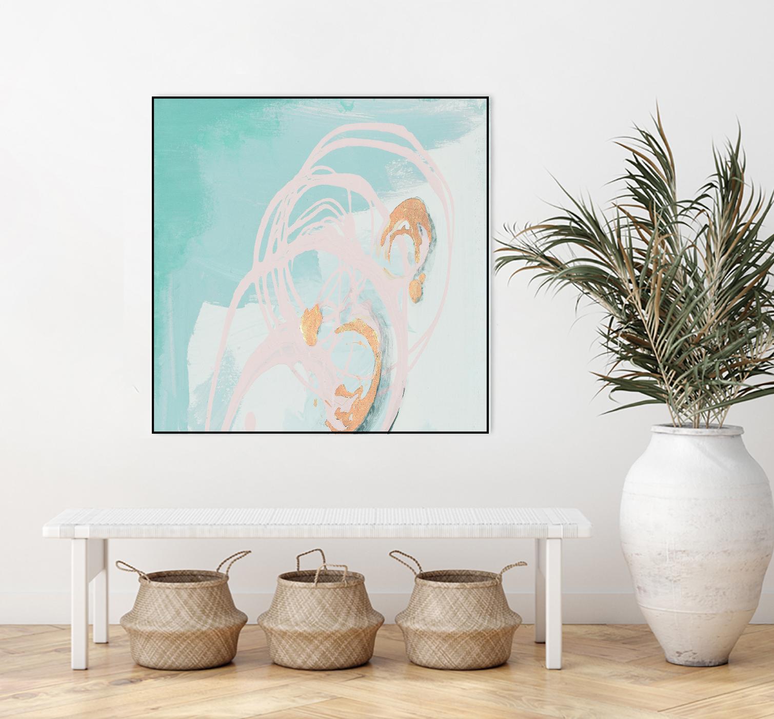 Spring Breeze Pink & Turquoise I by Patricia Pinto on GIANT ART - turquoise abstract