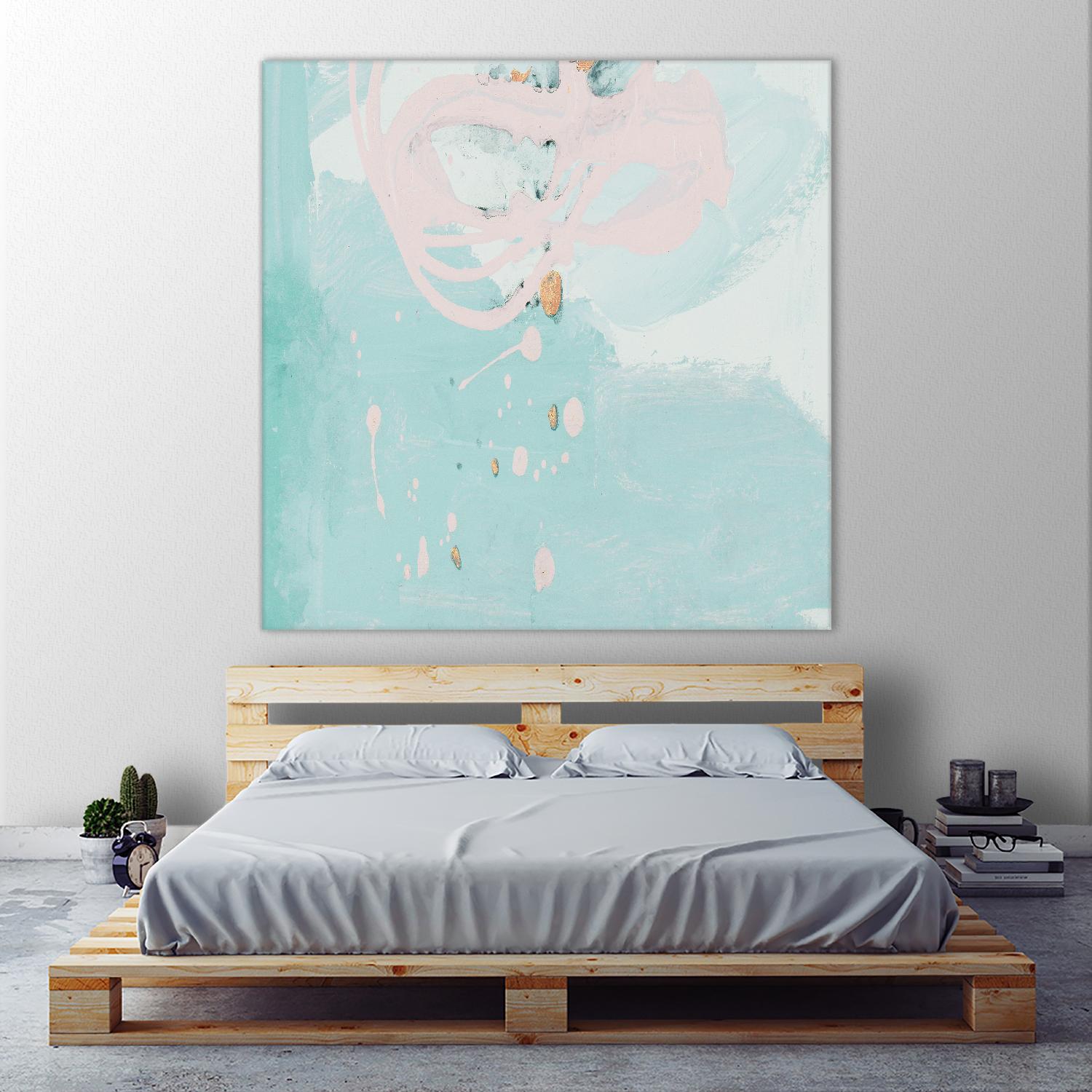 Spring Breeze Pink & Turquoise II by Patricia Pinto on GIANT ART - turquoise Abstract