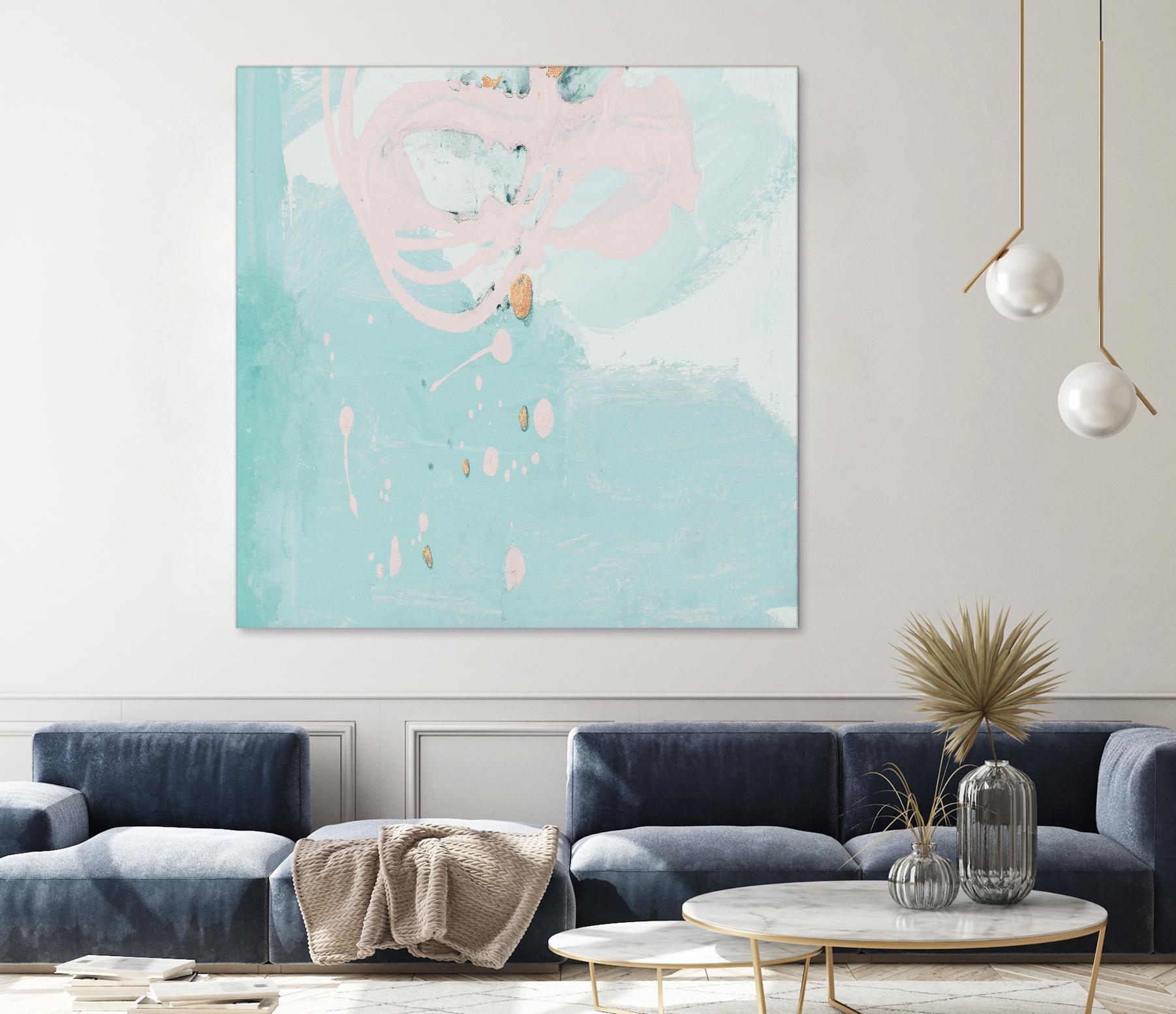 Spring Breeze Pink & Turquoise II by Patricia Pinto on GIANT ART - turquoise Abstract