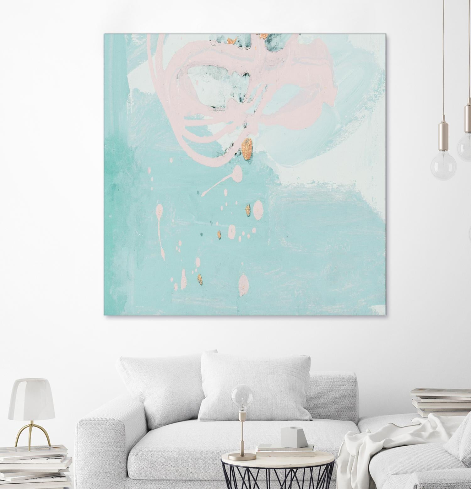 Spring Breeze Pink & Turquoise II by Patricia Pinto on GIANT ART - turquoise Abstract