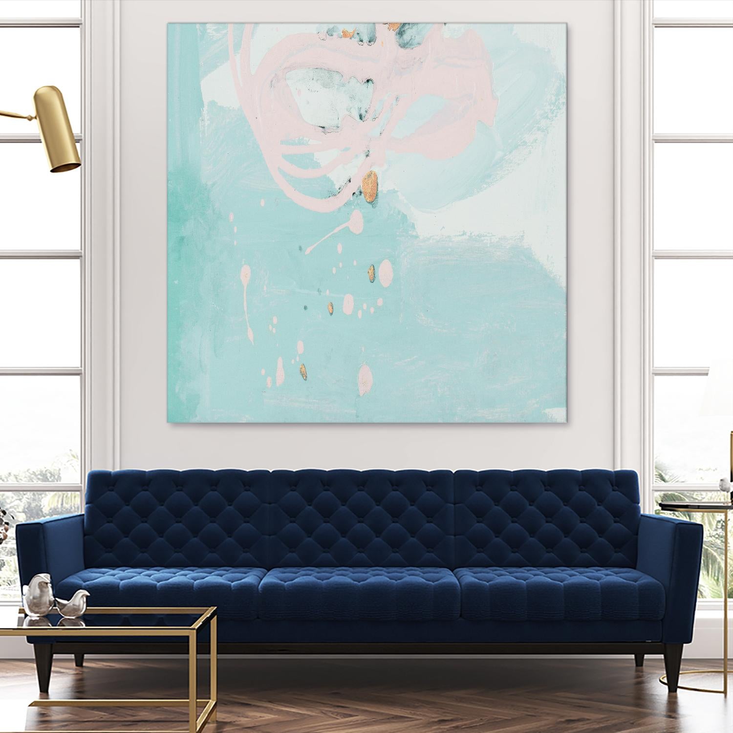 Spring Breeze Pink & Turquoise II by Patricia Pinto on GIANT ART - turquoise Abstract