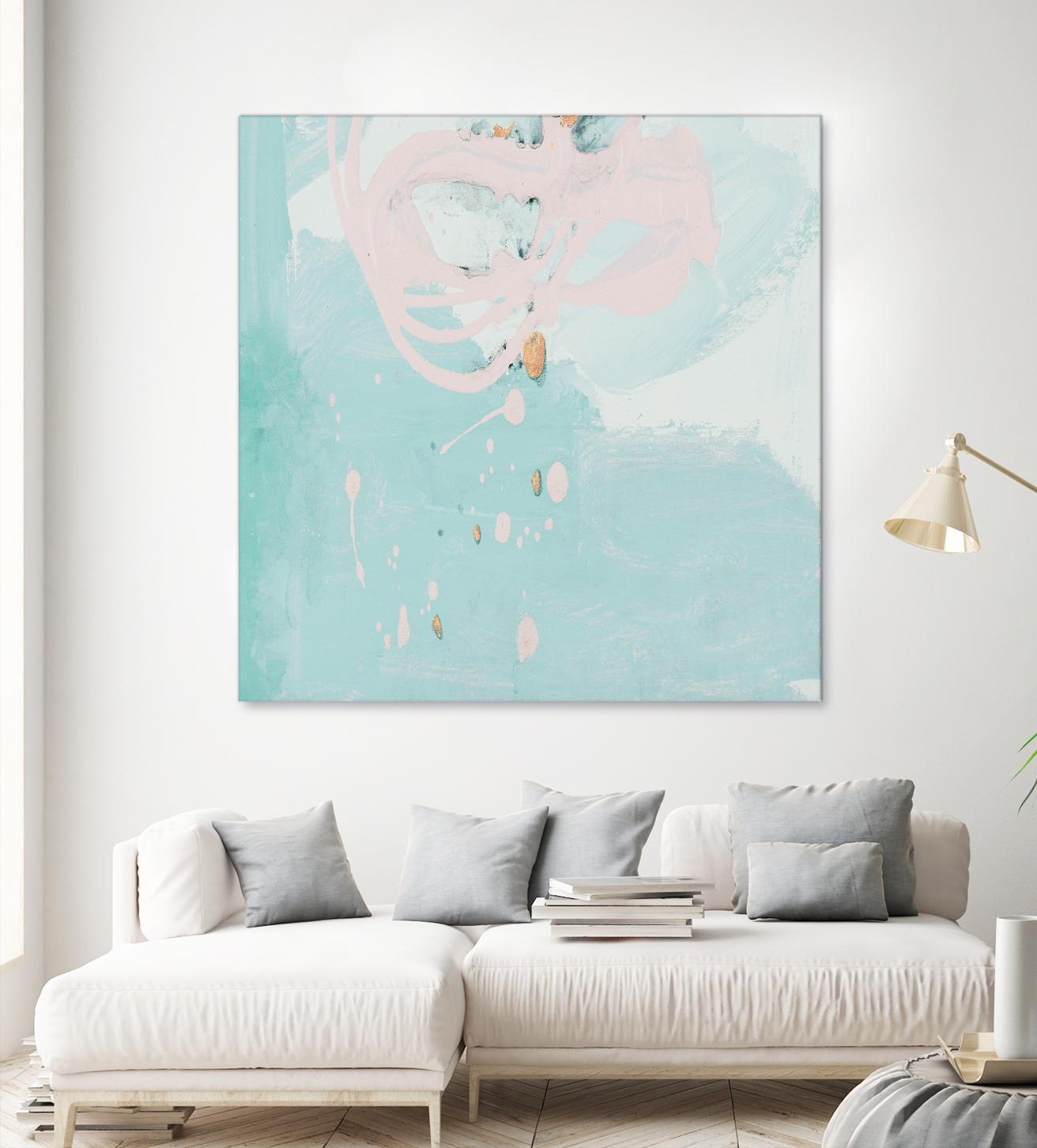 Spring Breeze Pink & Turquoise II by Patricia Pinto on GIANT ART - turquoise Abstract