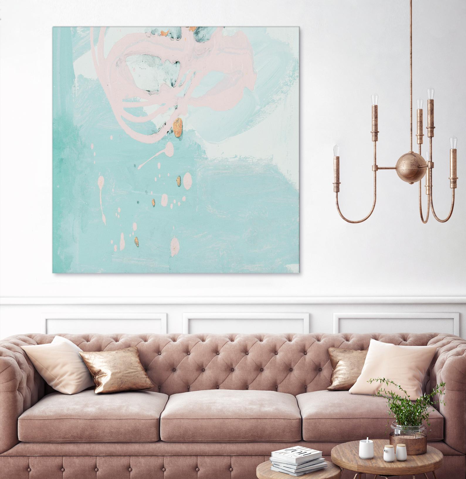 Spring Breeze Pink & Turquoise II by Patricia Pinto on GIANT ART - turquoise Abstract