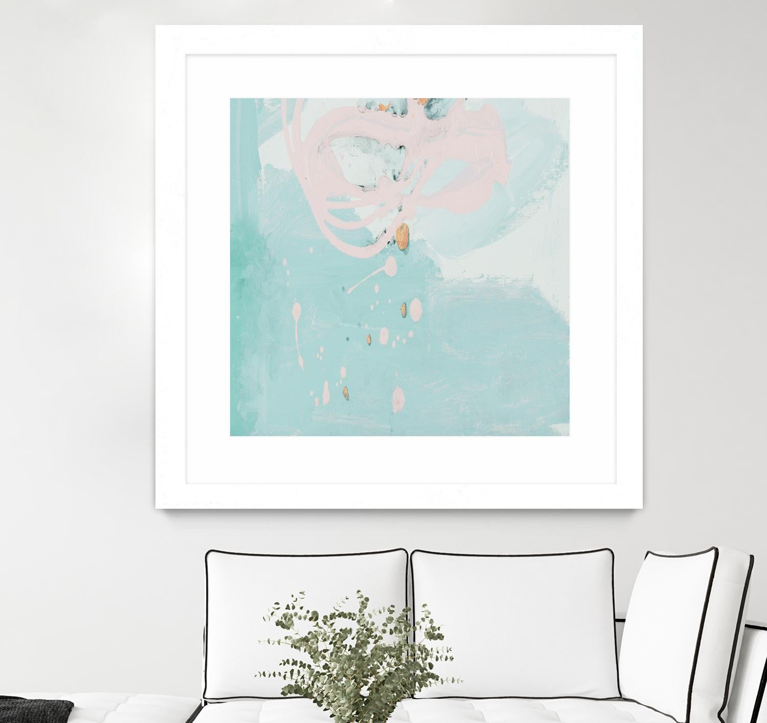 Spring Breeze Pink & Turquoise II by Patricia Pinto on GIANT ART - turquoise Abstract