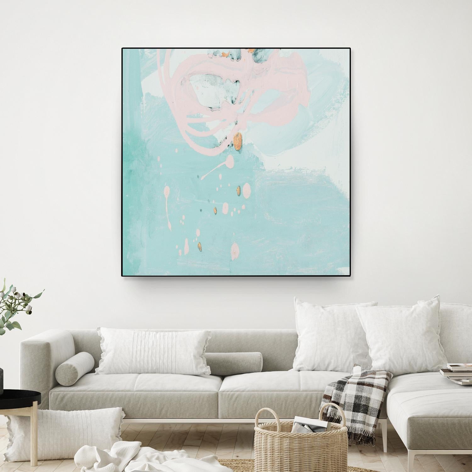 Spring Breeze Pink & Turquoise II by Patricia Pinto on GIANT ART - turquoise Abstract