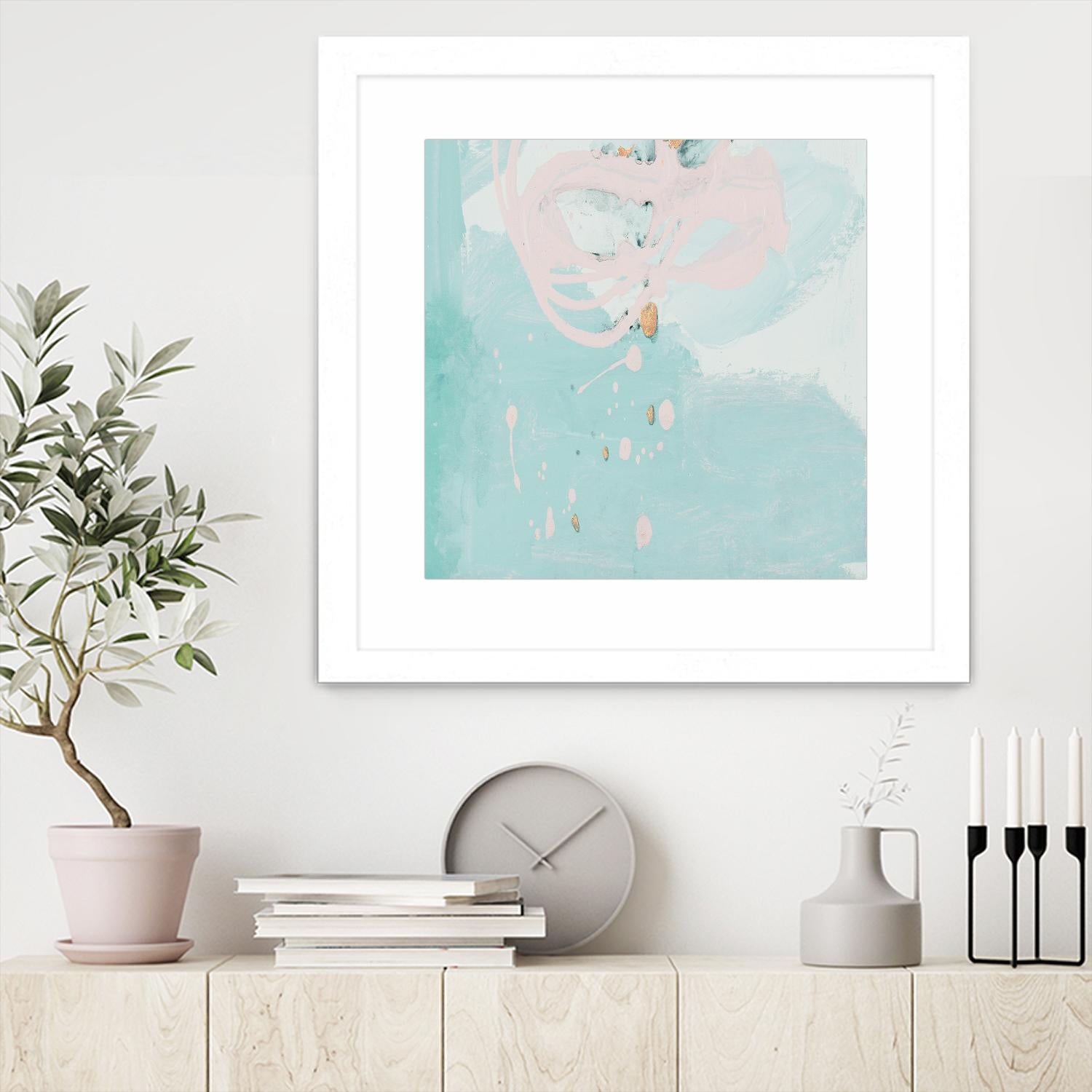 Spring Breeze Pink & Turquoise II by Patricia Pinto on GIANT ART - turquoise Abstract