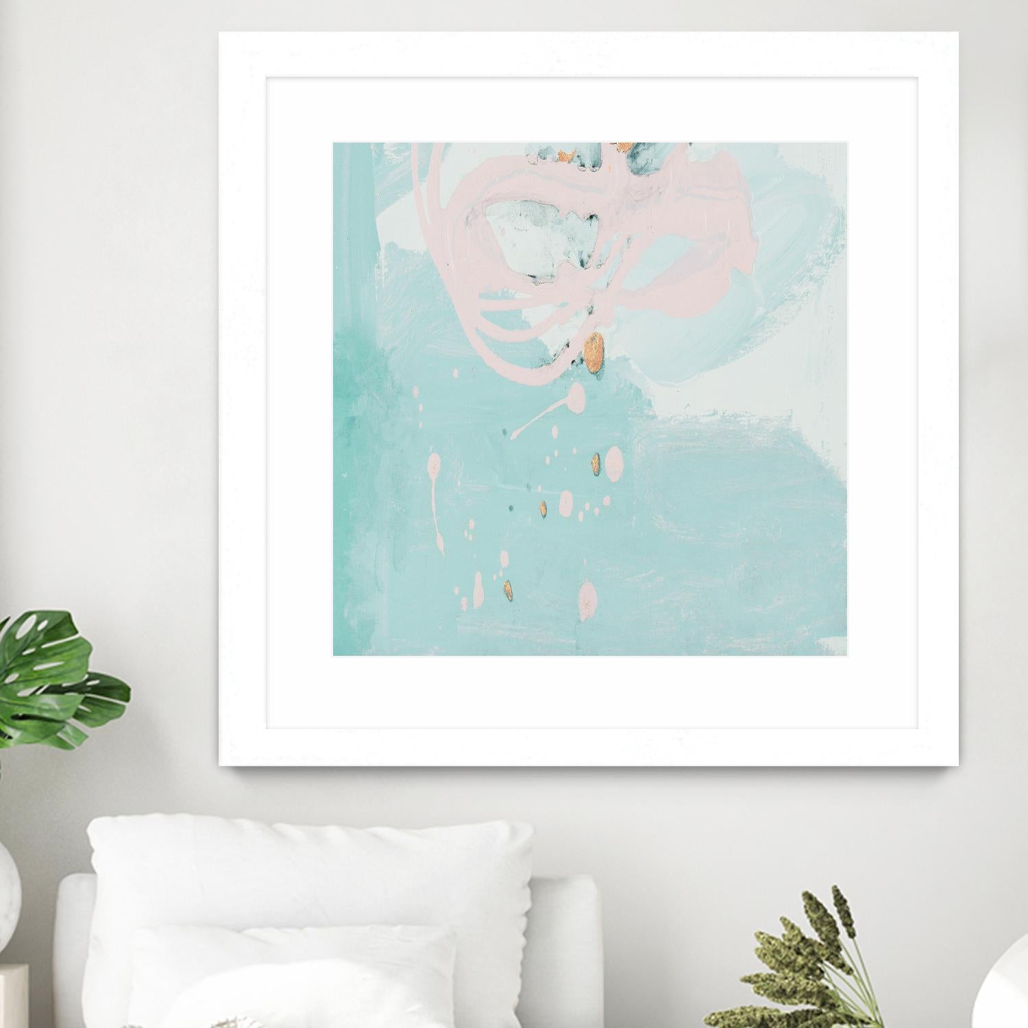 Spring Breeze Pink & Turquoise II by Patricia Pinto on GIANT ART - turquoise Abstract