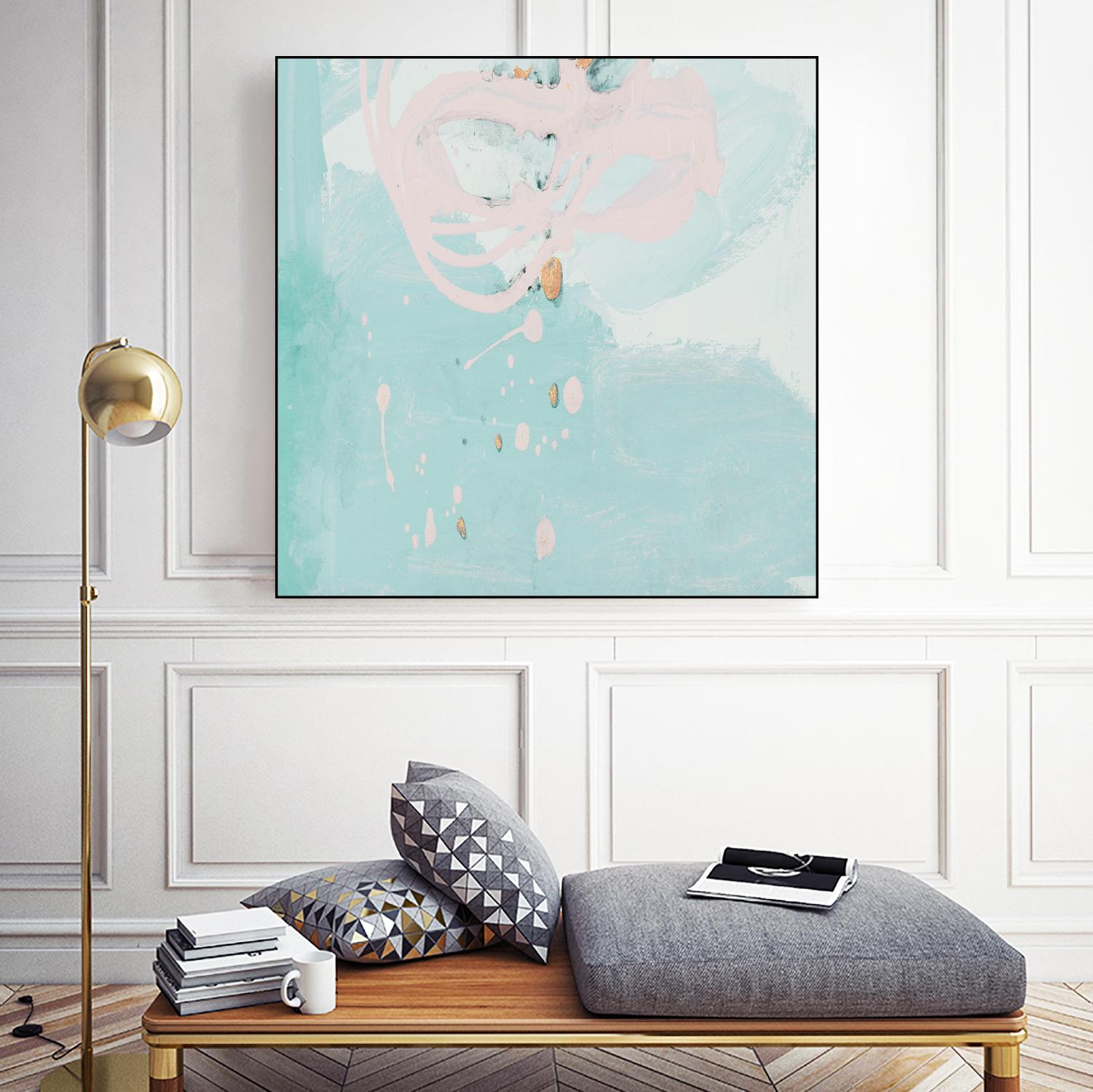 Spring Breeze Pink & Turquoise II by Patricia Pinto on GIANT ART - turquoise Abstract